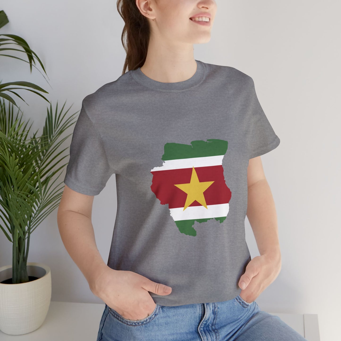 Suriname Map Flag Unisex Jersey T-Shirt
