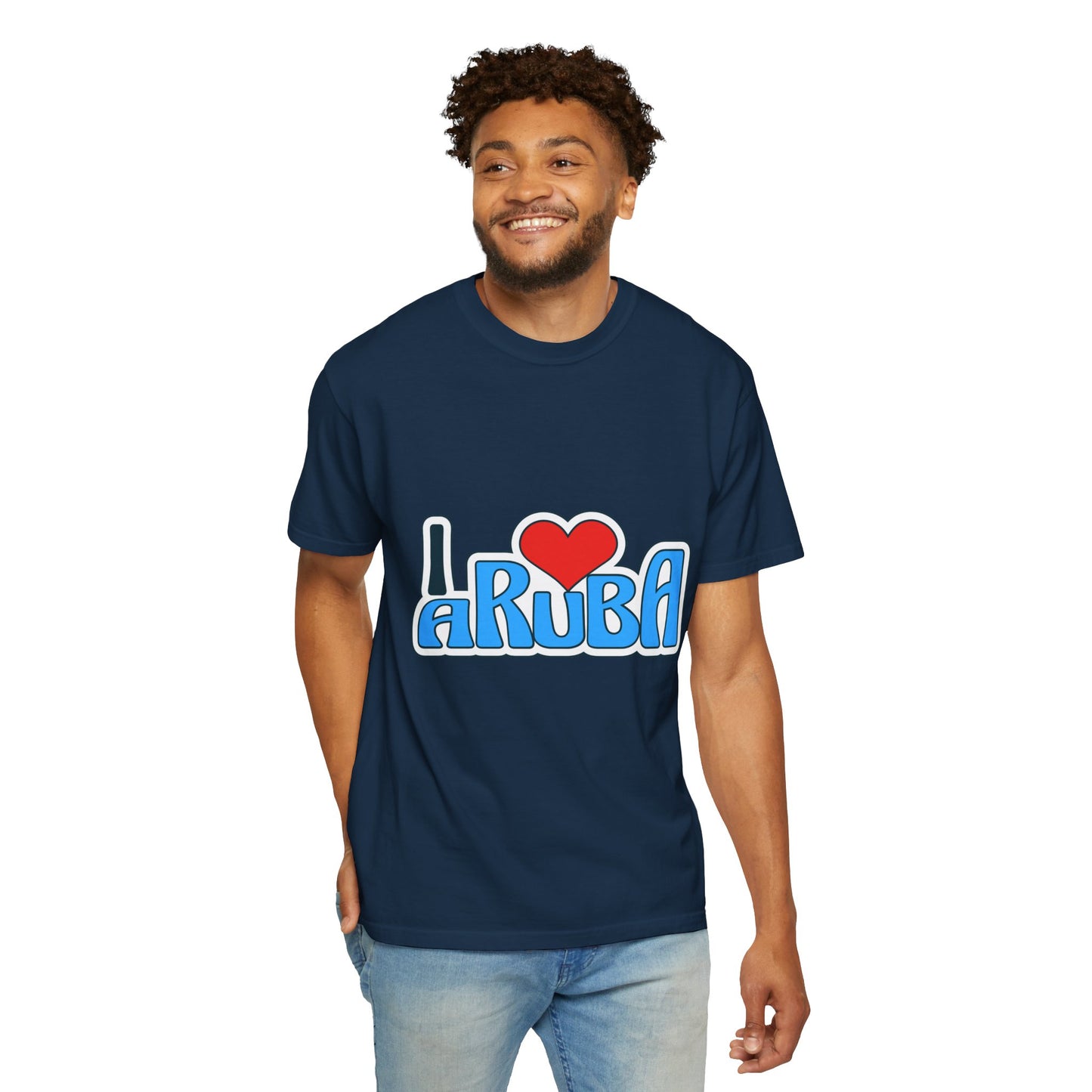 I Love Aruba Unisex Garment-Dyed T-Shirt
