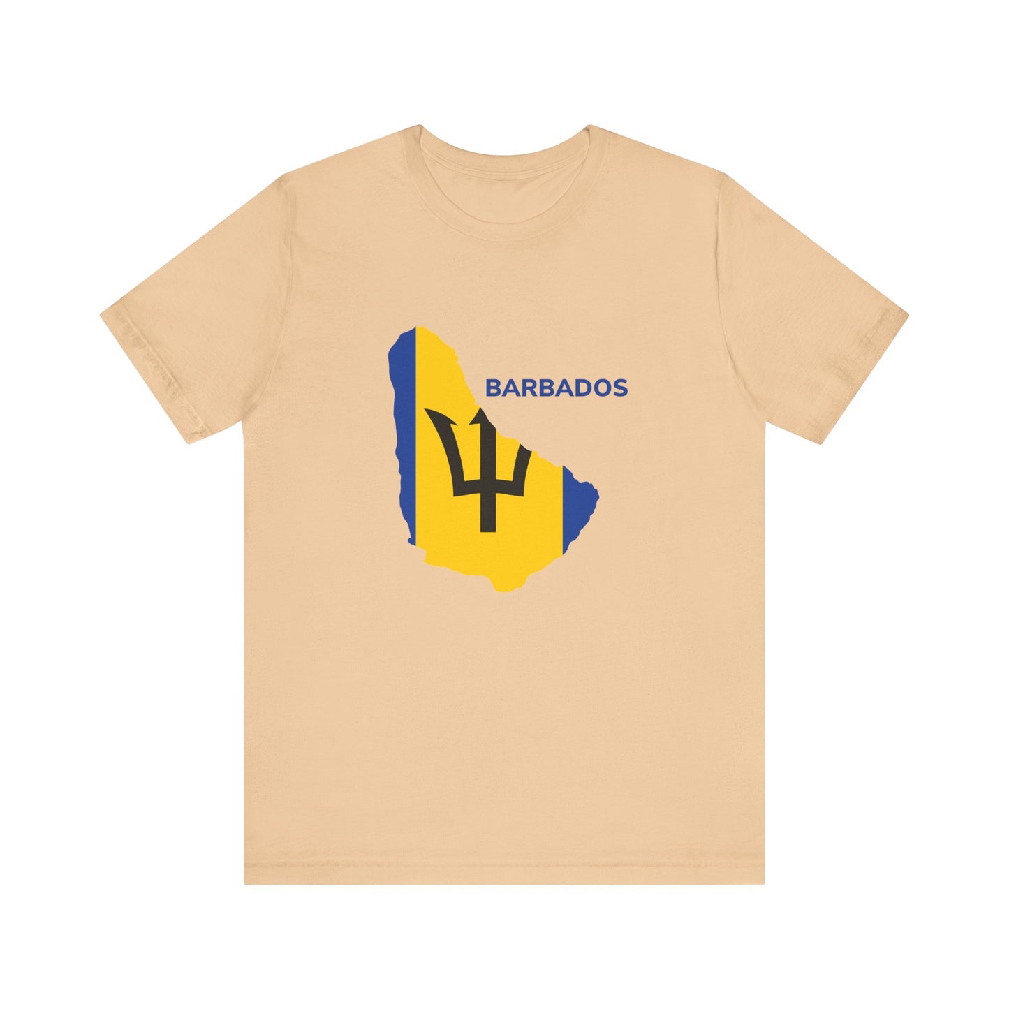 Unisex Jersey Barbados Map Flag Short Sleeve Tee