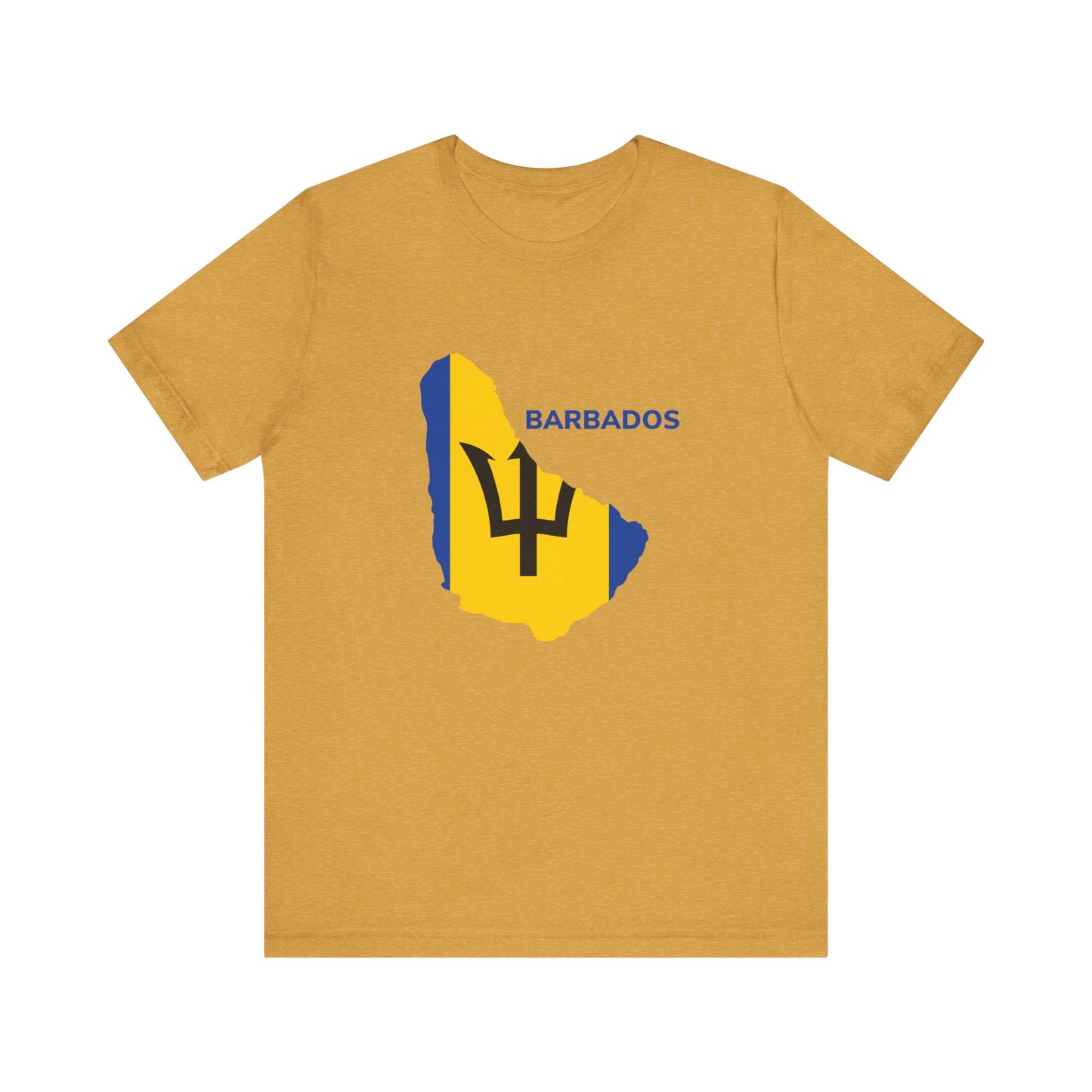 Unisex Jersey Barbados Map Flag Short Sleeve Tee