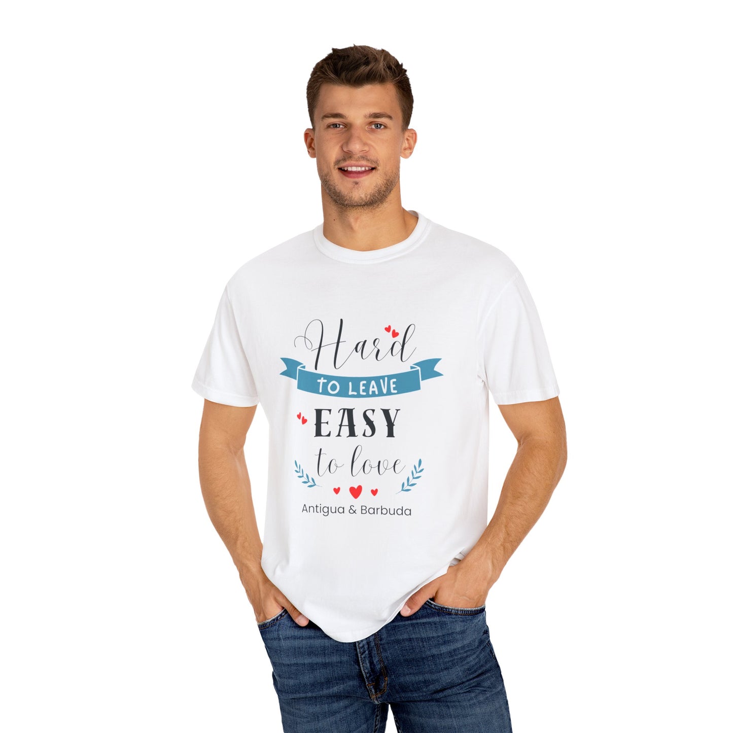 Hard to Leave, Easy to Love T-Shirt | Unisex Garment-Dyed Tee for Beach Lovers