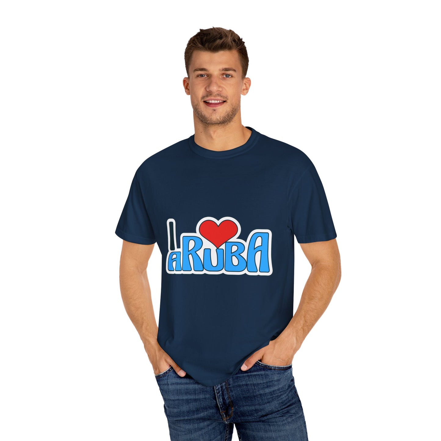 I Love Aruba Unisex Garment-Dyed T-Shirt