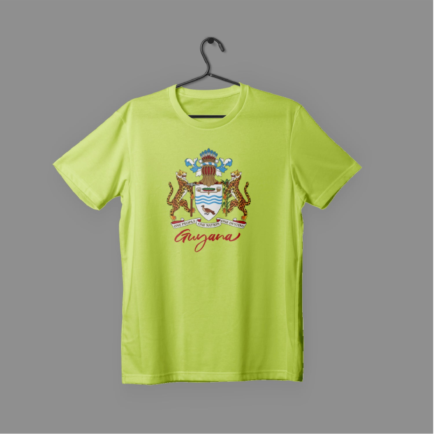 Guyana Coat of Arm Pride Unisex Garment-Dyed T-shirt – Celebrate Heritage with Comfort