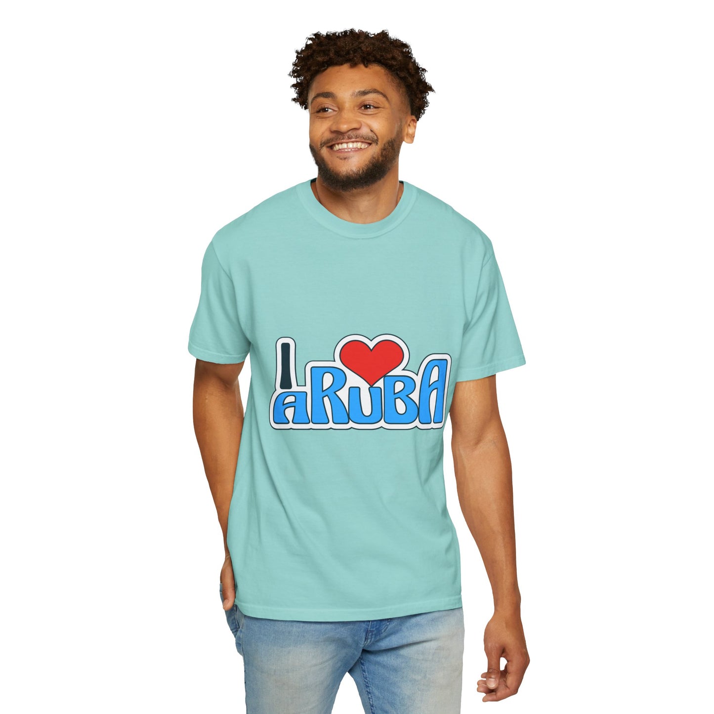 I Love Aruba Unisex Garment-Dyed T-Shirt