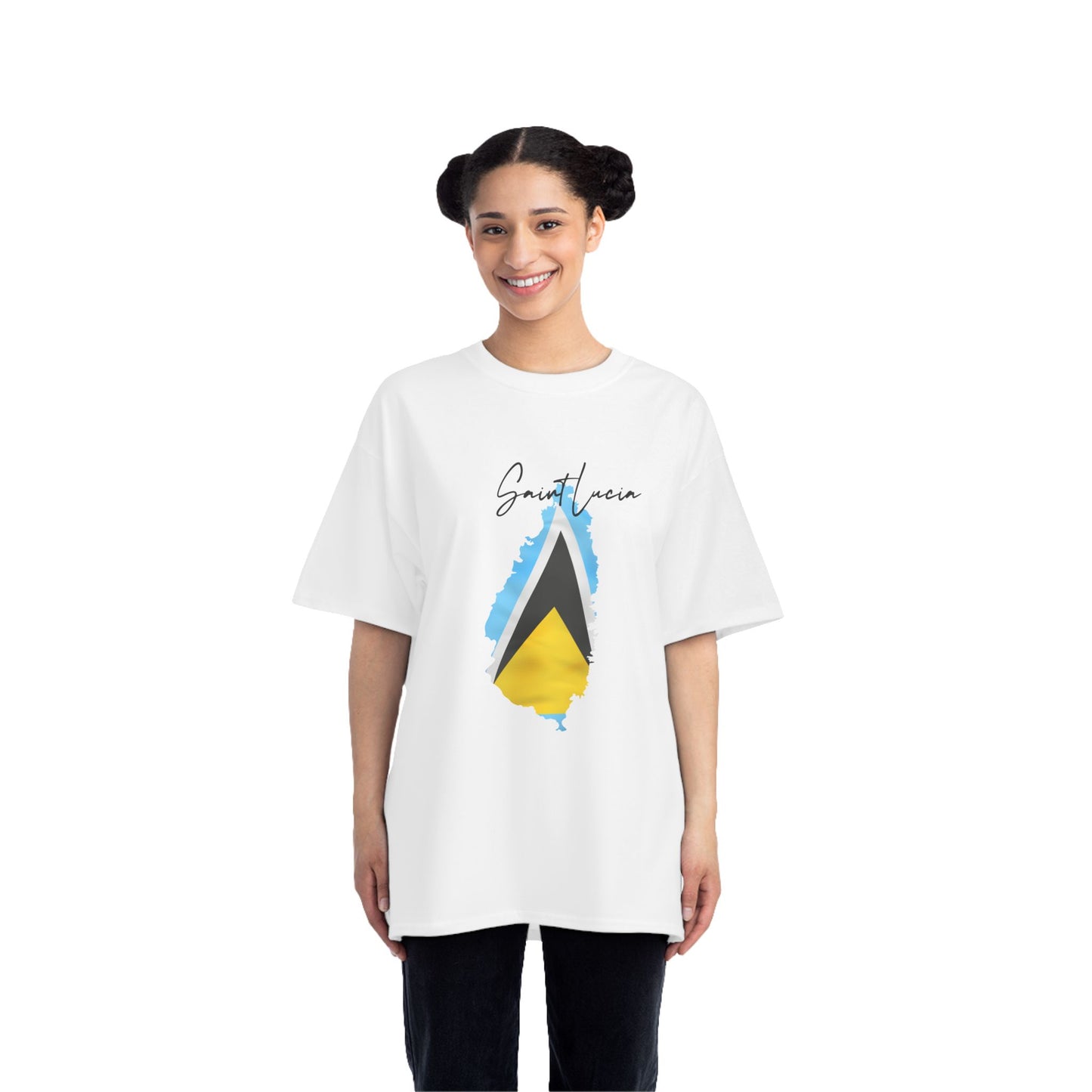 Saint Lucia Map Shape Flag T-Shirt