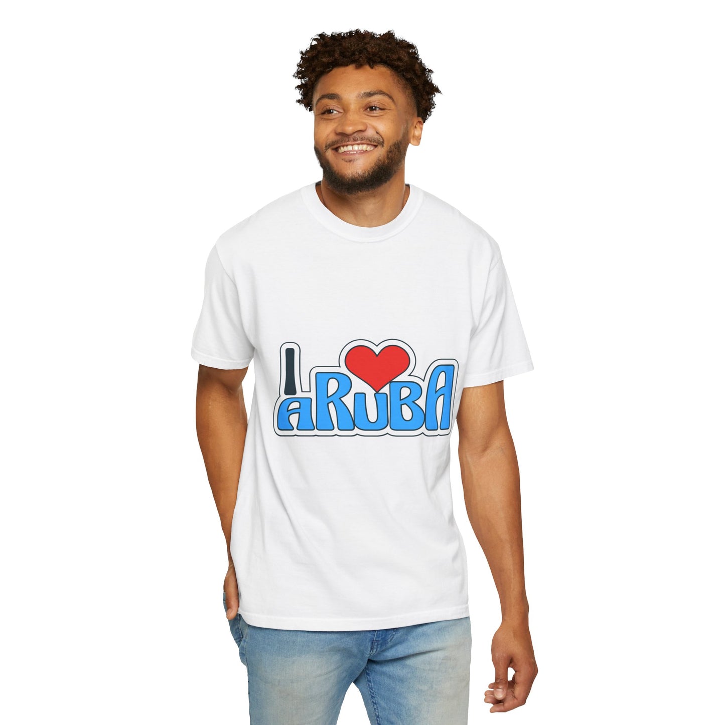 I Love Aruba Unisex Garment-Dyed T-Shirt