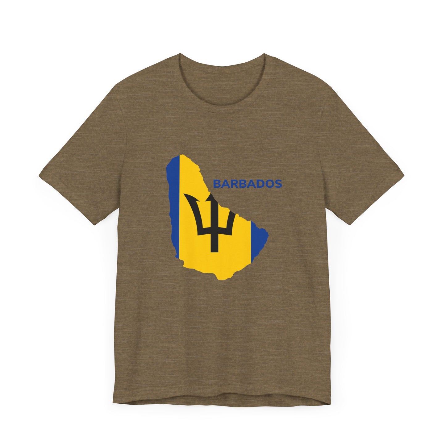 Unisex Jersey Barbados Map Flag Short Sleeve Tee