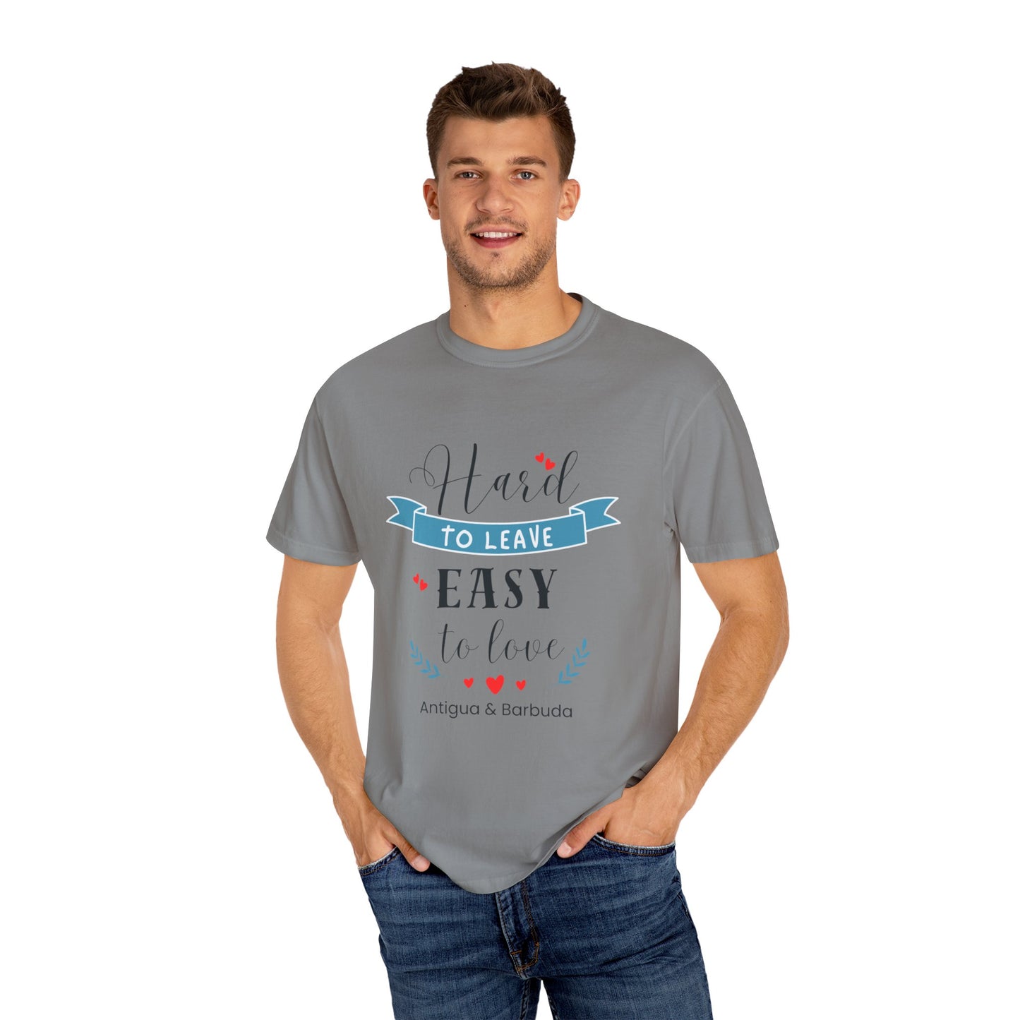 Hard to Leave, Easy to Love T-Shirt | Unisex Garment-Dyed Tee for Beach Lovers