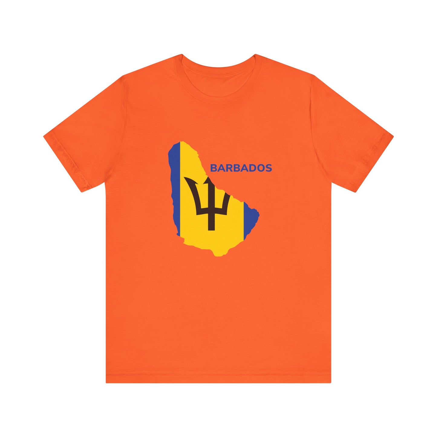 Unisex Jersey Barbados Map Flag Short Sleeve Tee
