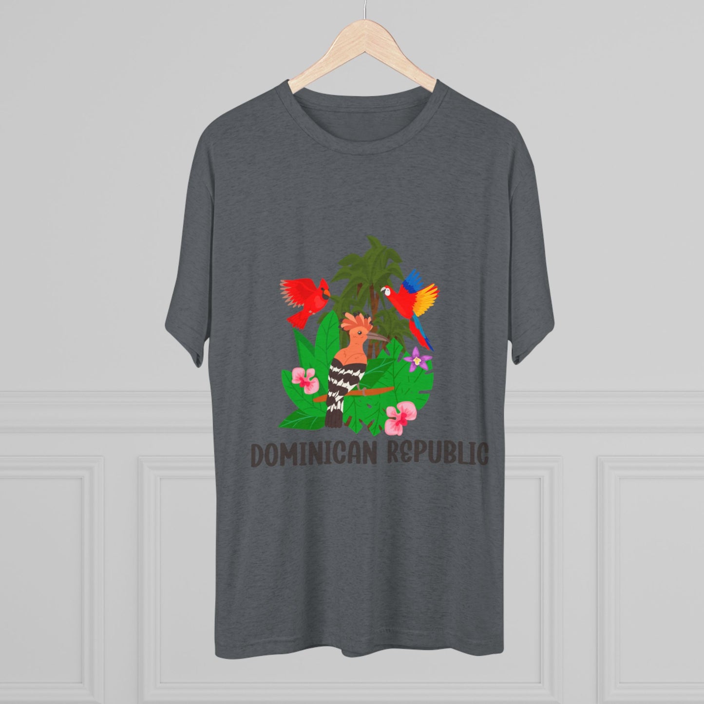 Tropical Dominican Republic Crew Tee - Unisex Tri-Blend
