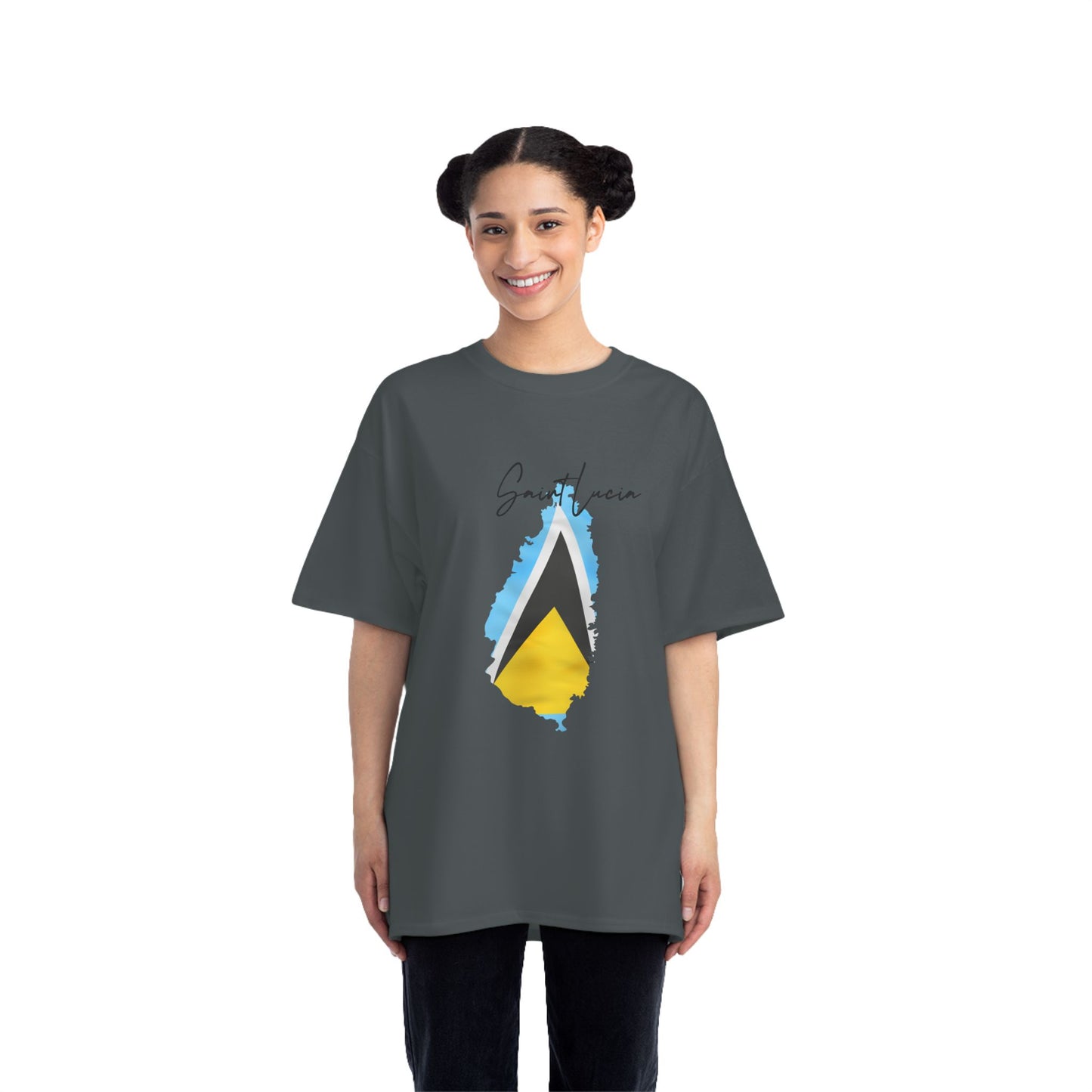 Saint Lucia Map Shape Flag T-Shirt