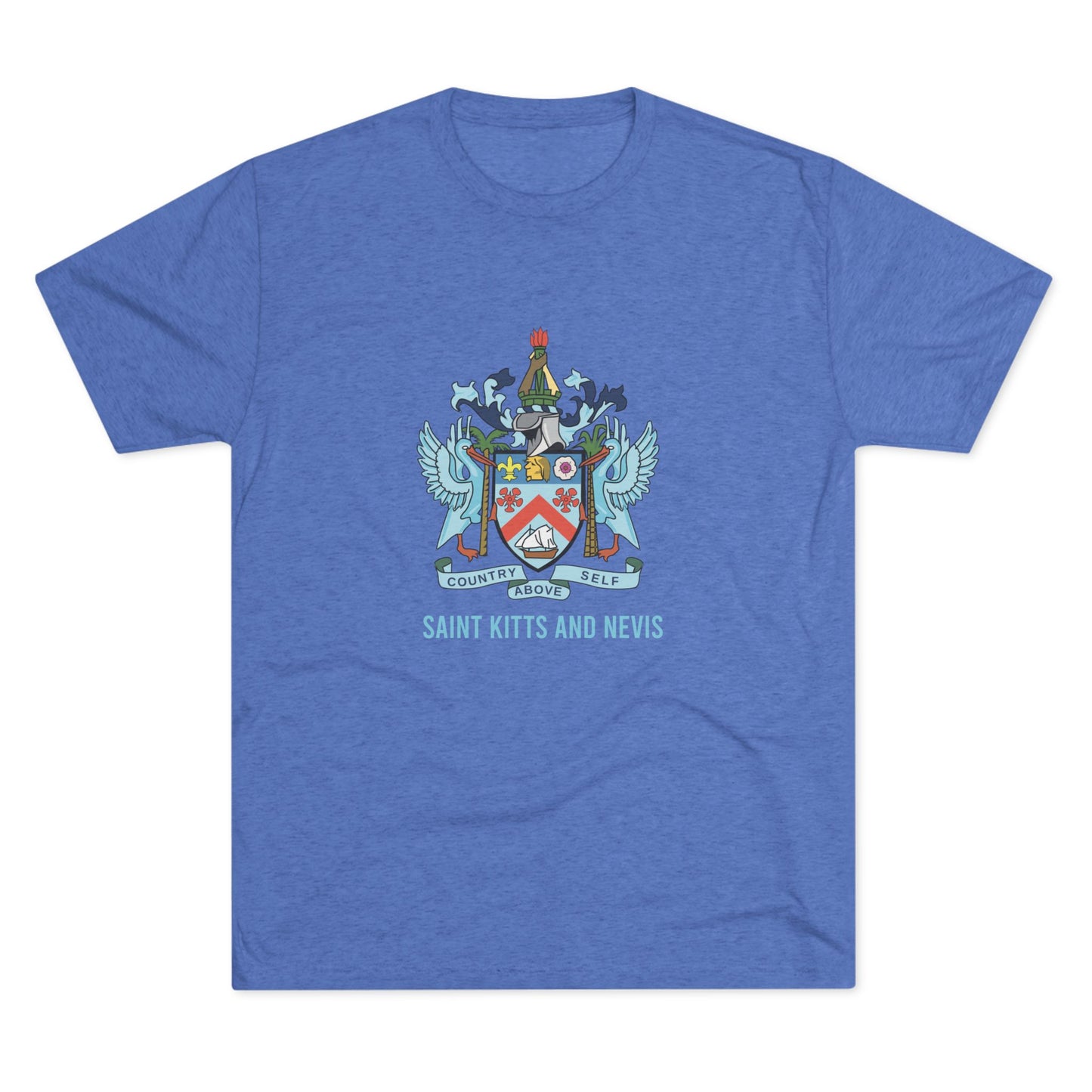 Saint Kitts and Nevis Coat Of Arm Unisex Tri-Blend T-Shirt