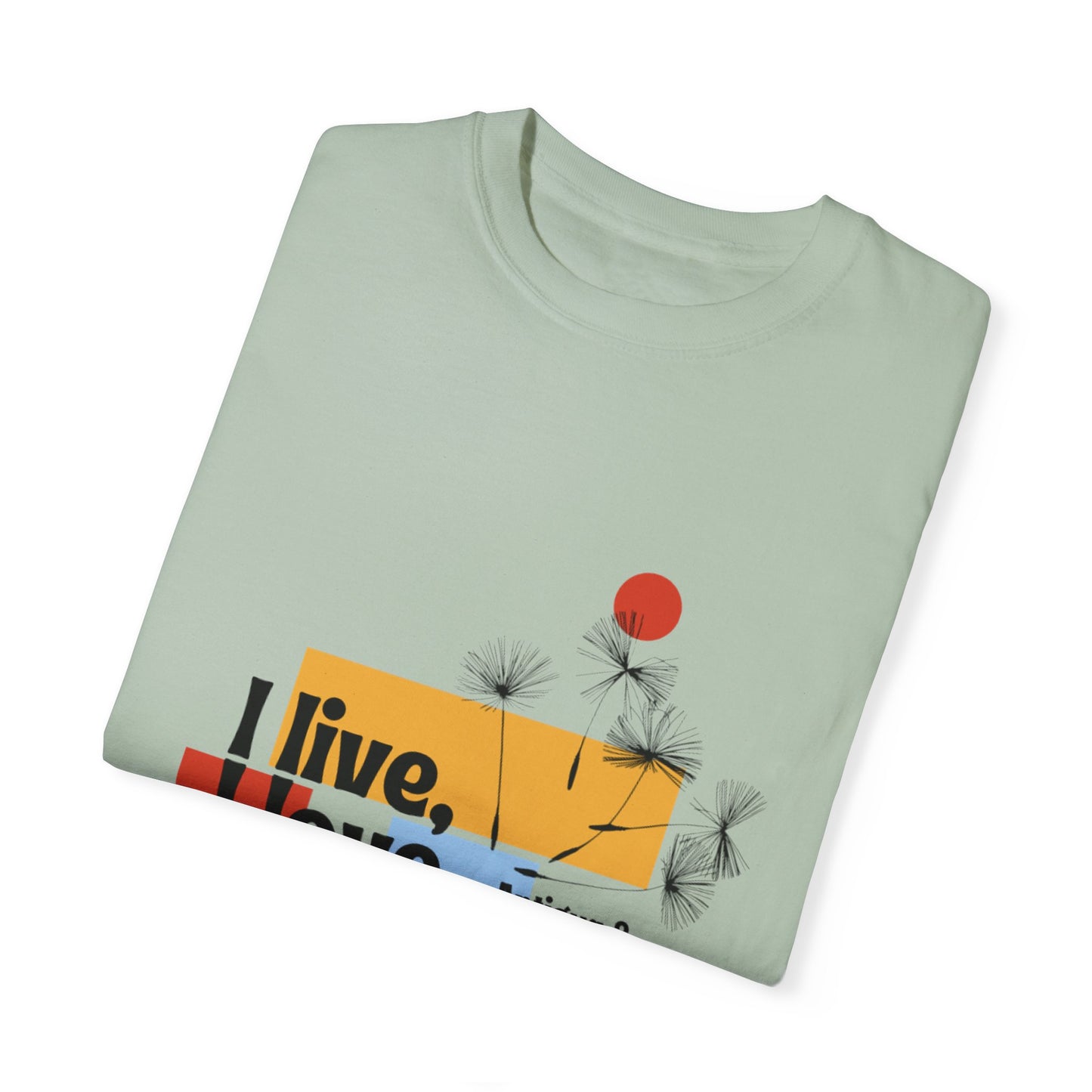 I Live, Love Antigua & Barbuda Unisex Garment-Dyed T-Shirt