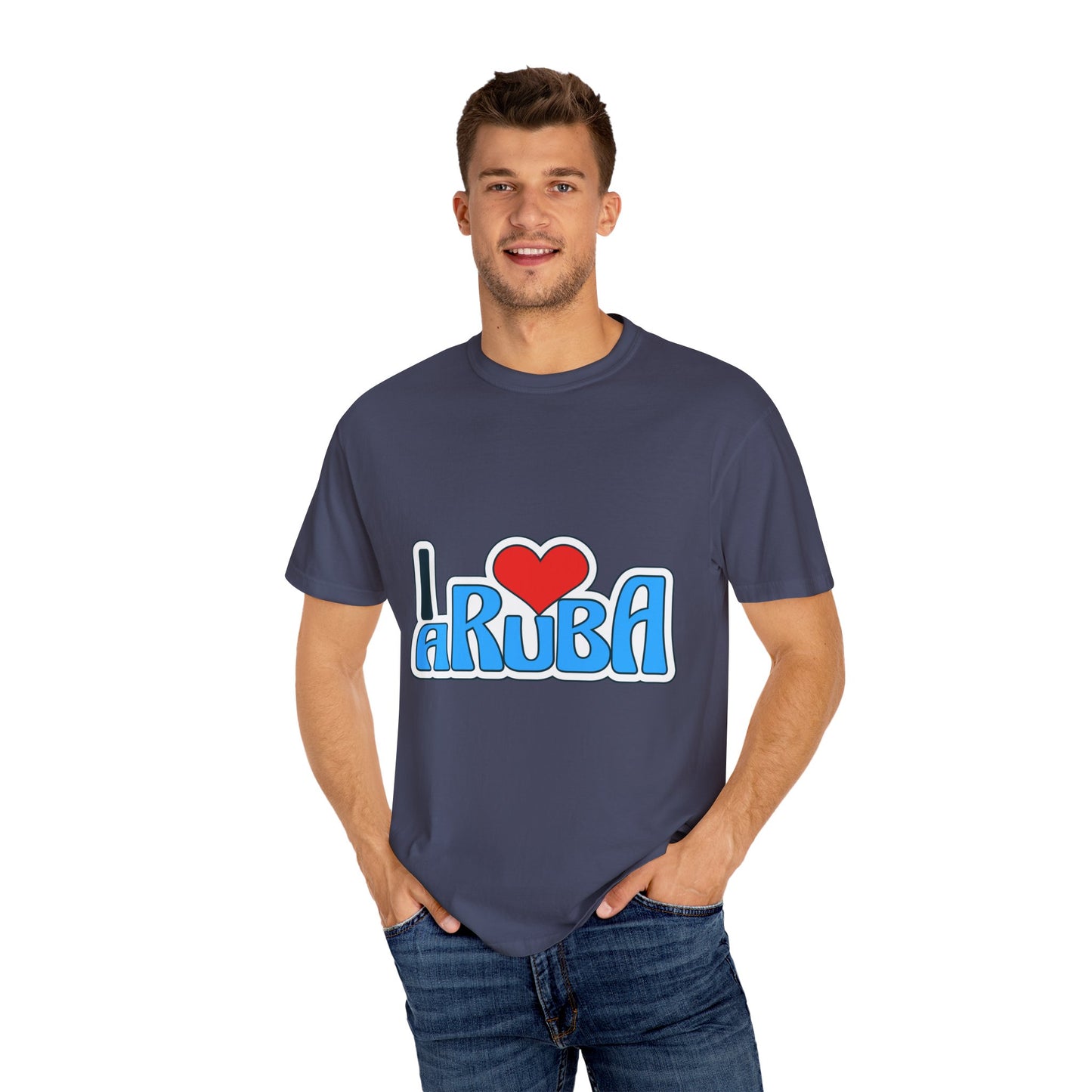 I Love Aruba Unisex Garment-Dyed T-Shirt