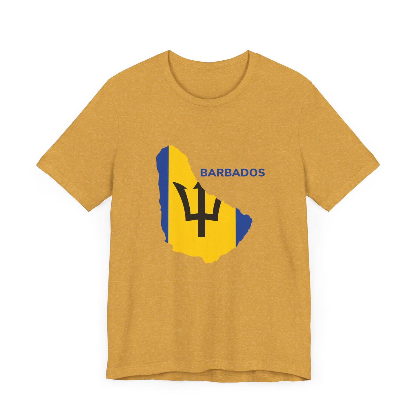 Unisex Jersey Barbados Map Flag Short Sleeve Tee