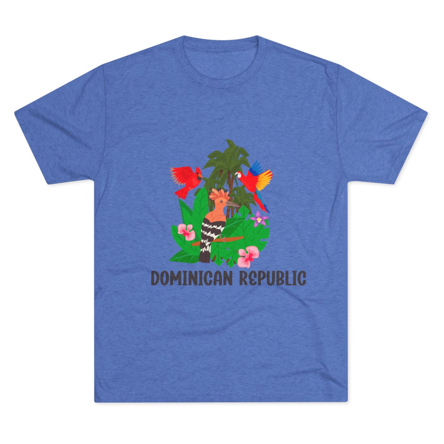 Tropical Dominican Republic Crew Tee - Unisex Tri-Blend