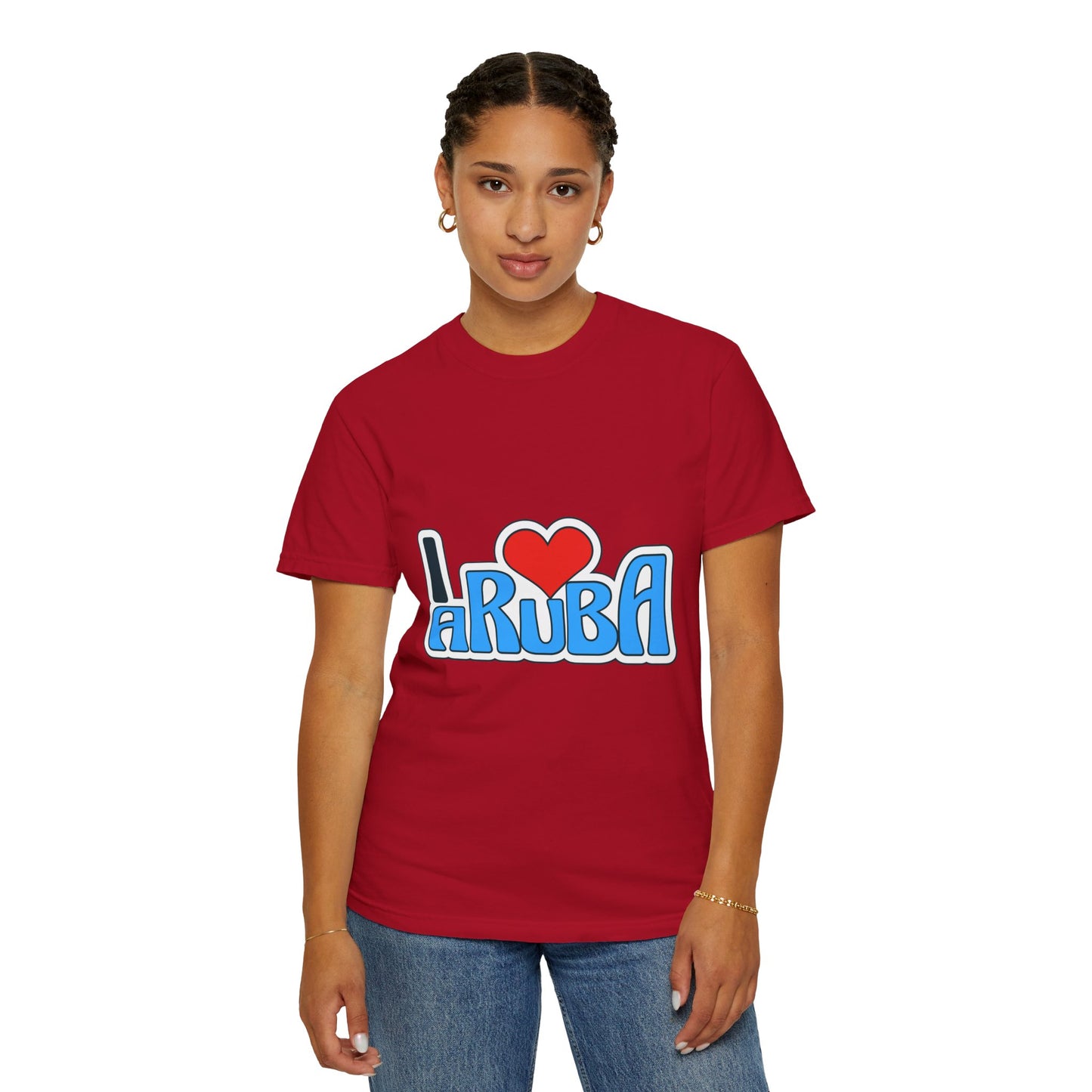 I Love Aruba Unisex Garment-Dyed T-Shirt