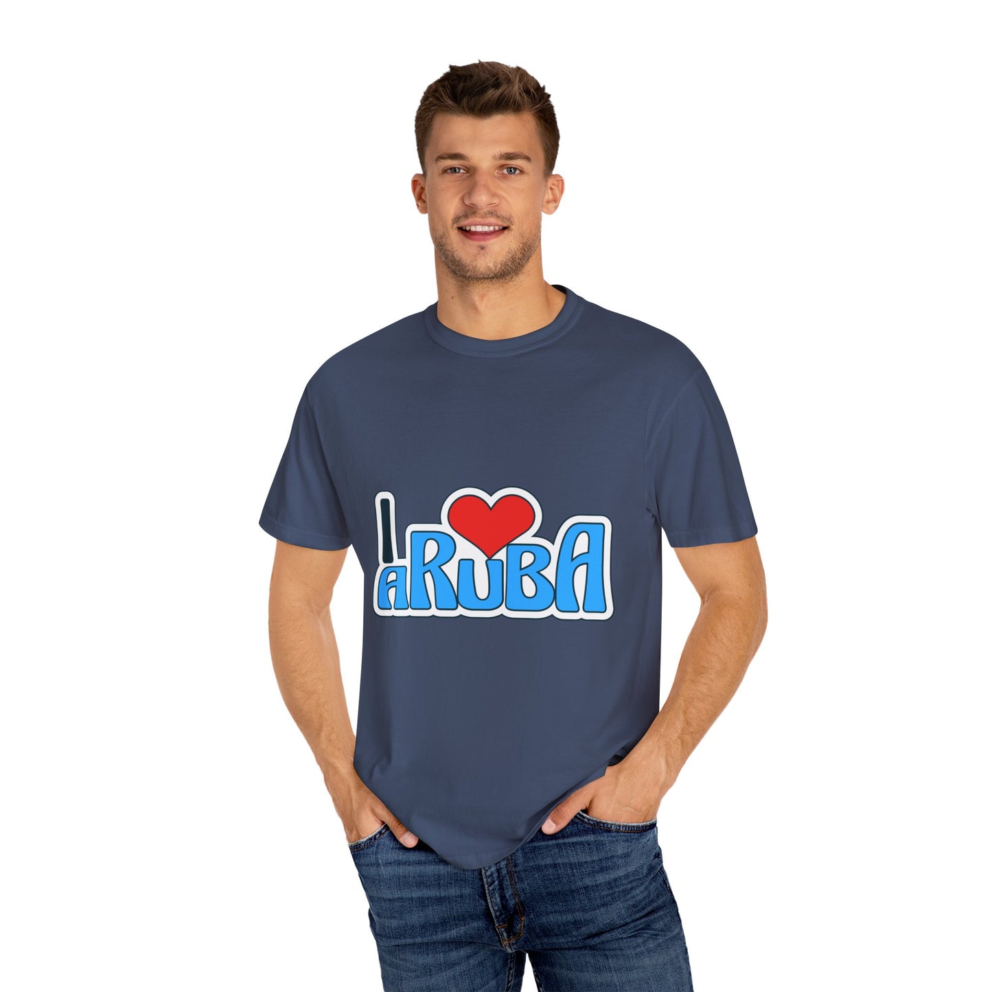 I Love Aruba Unisex Garment-Dyed T-Shirt