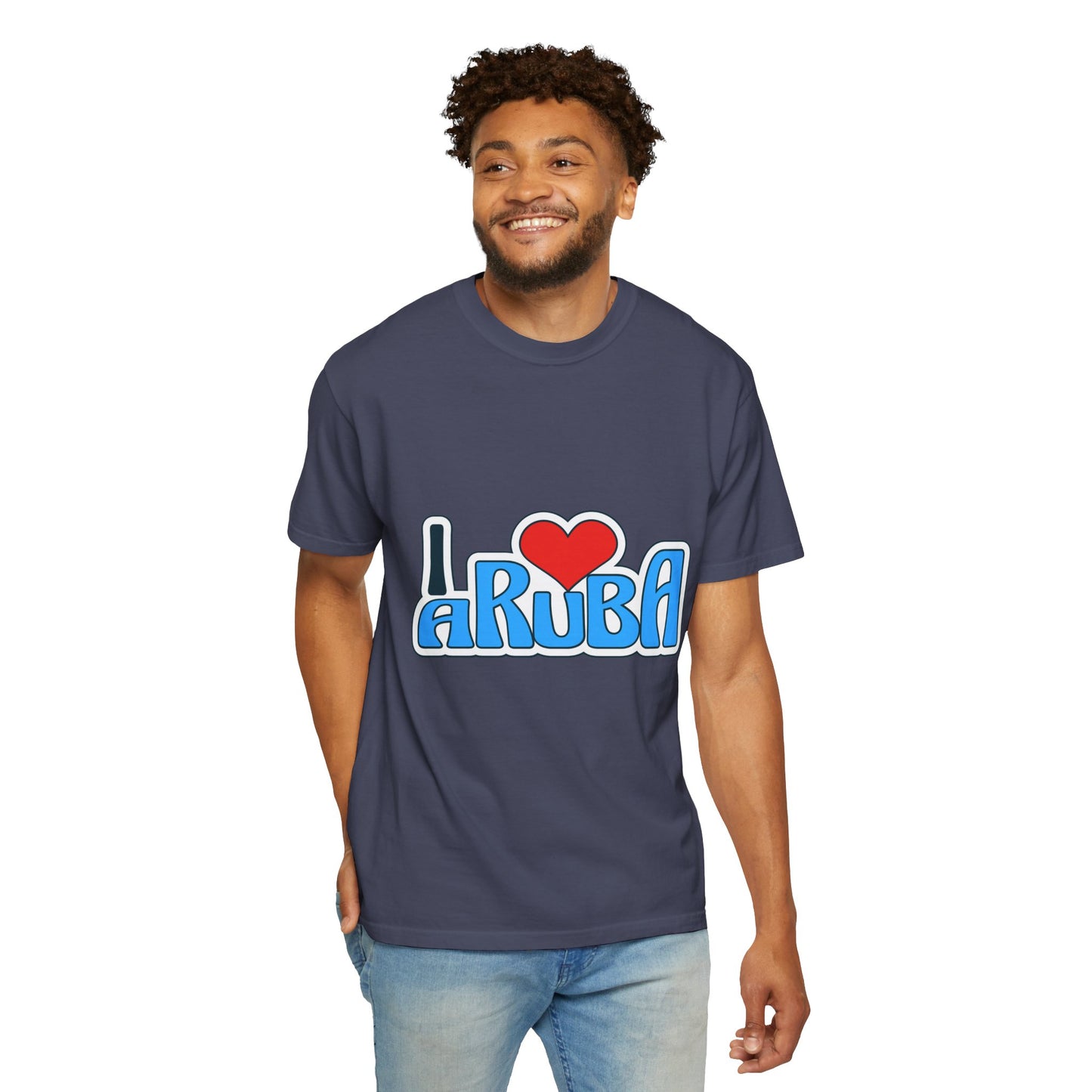 I Love Aruba Unisex Garment-Dyed T-Shirt