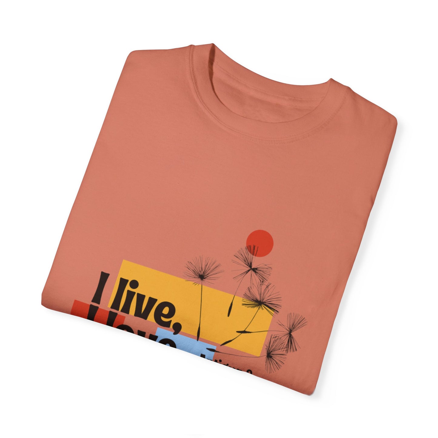 I Live, Love Antigua & Barbuda Unisex Garment-Dyed T-Shirt