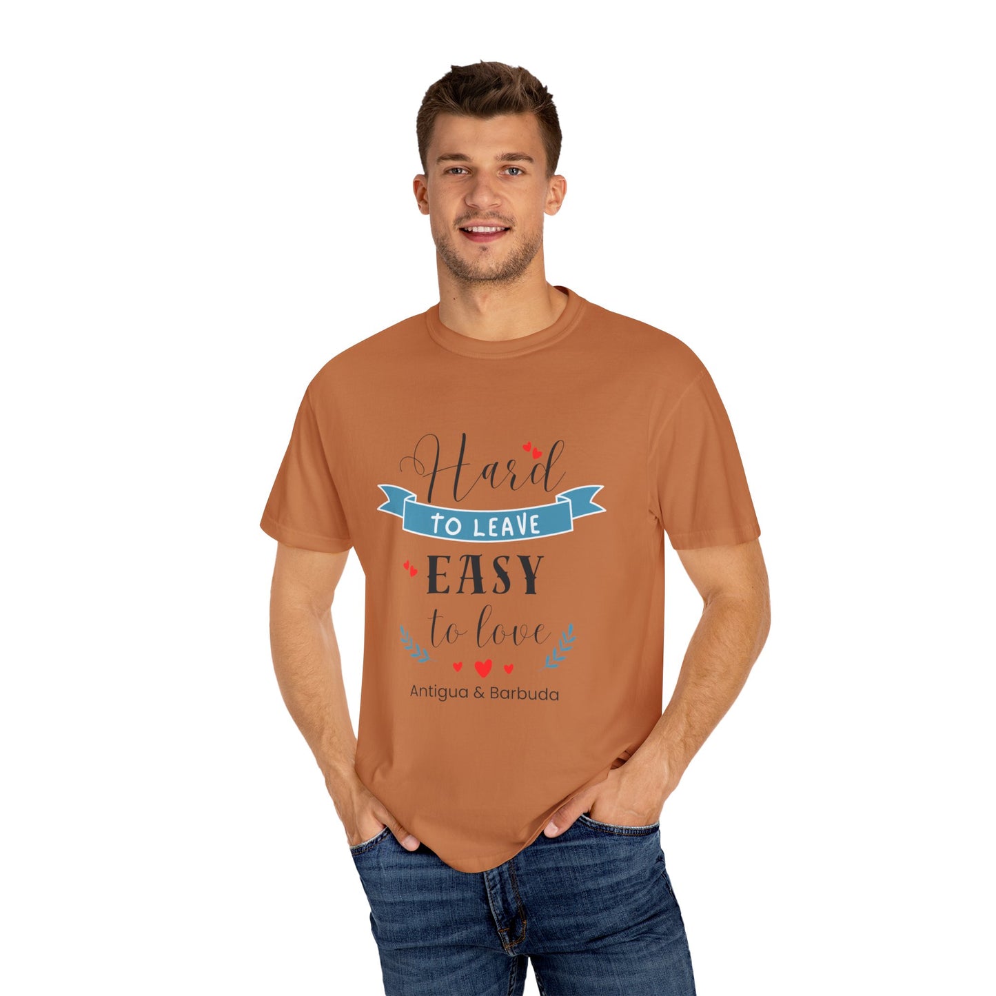 Hard to Leave, Easy to Love T-Shirt | Unisex Garment-Dyed Tee for Beach Lovers