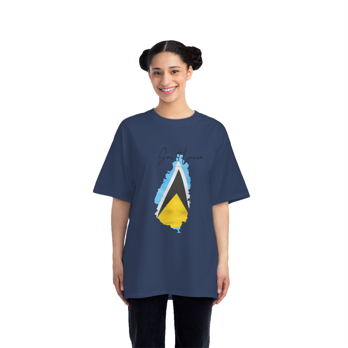 Saint Lucia Map Shape Flag T-Shirt