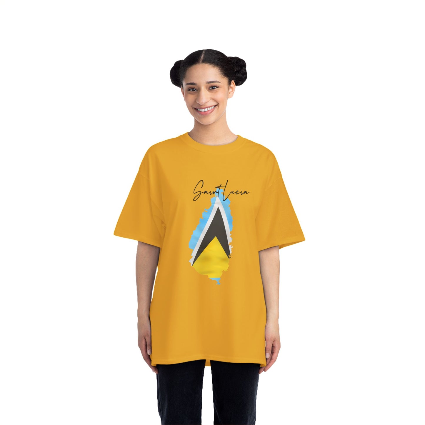 Saint Lucia Map Shape Flag T-Shirt