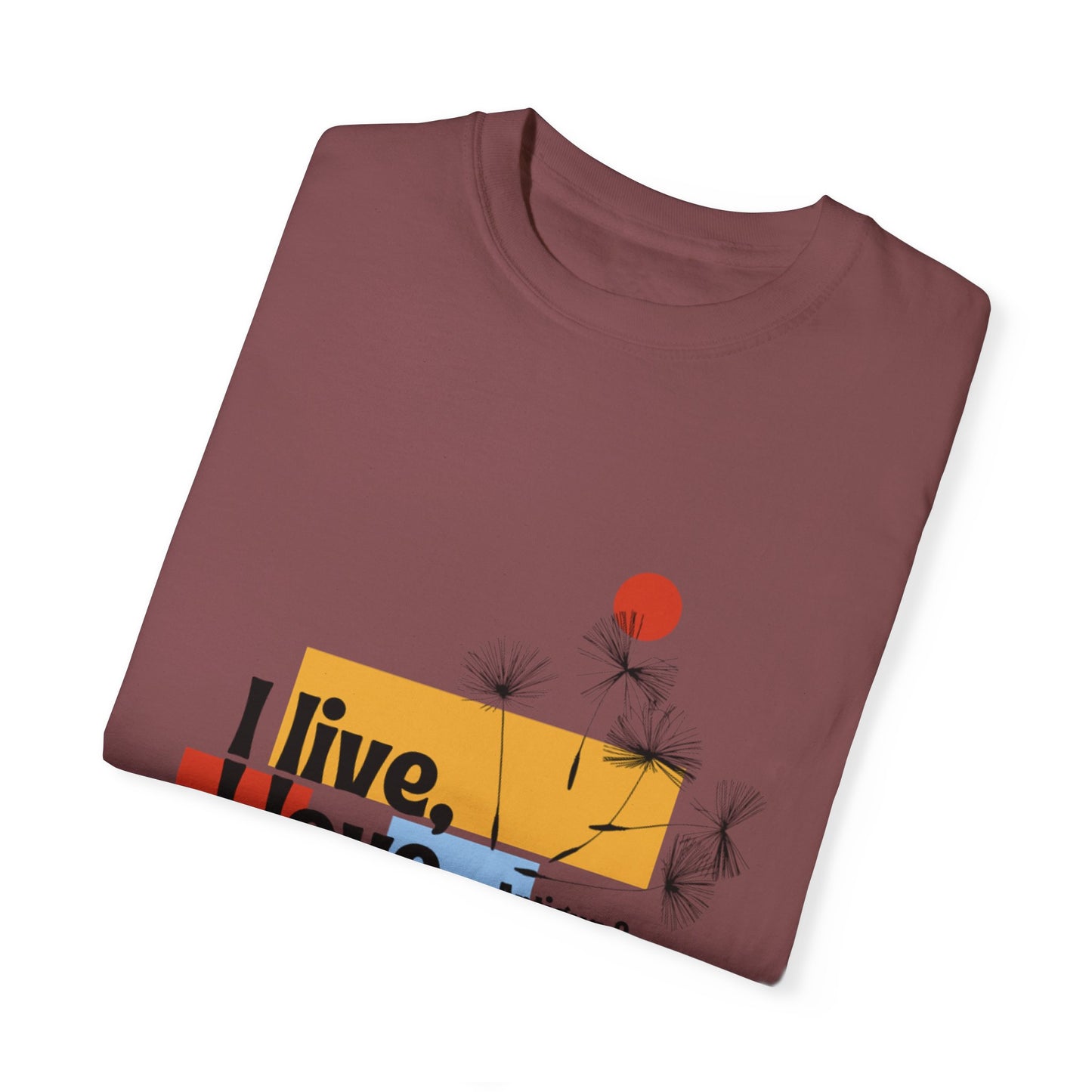 I Live, Love Antigua & Barbuda Unisex Garment-Dyed T-Shirt