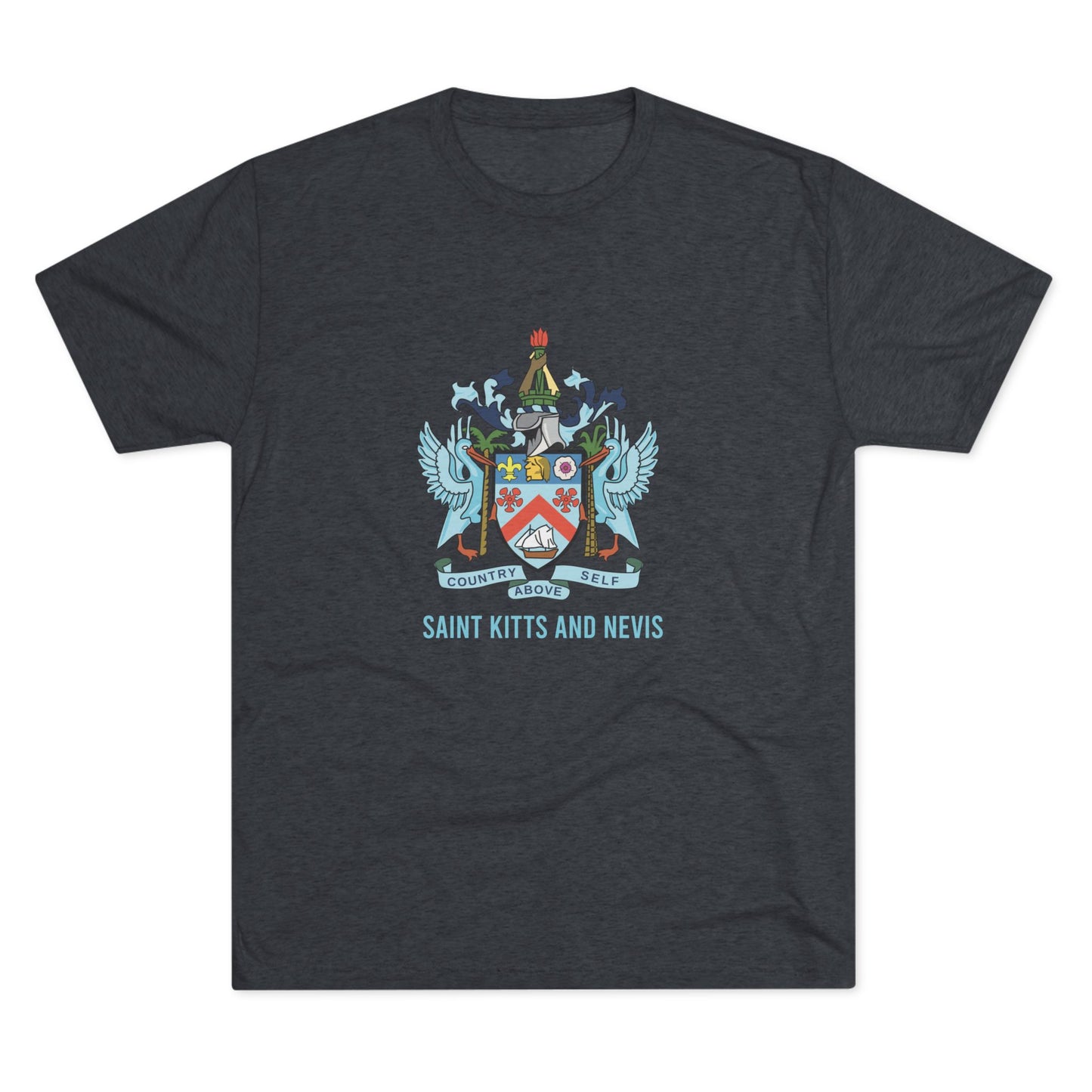 Saint Kitts and Nevis Coat Of Arm Unisex Tri-Blend T-Shirt
