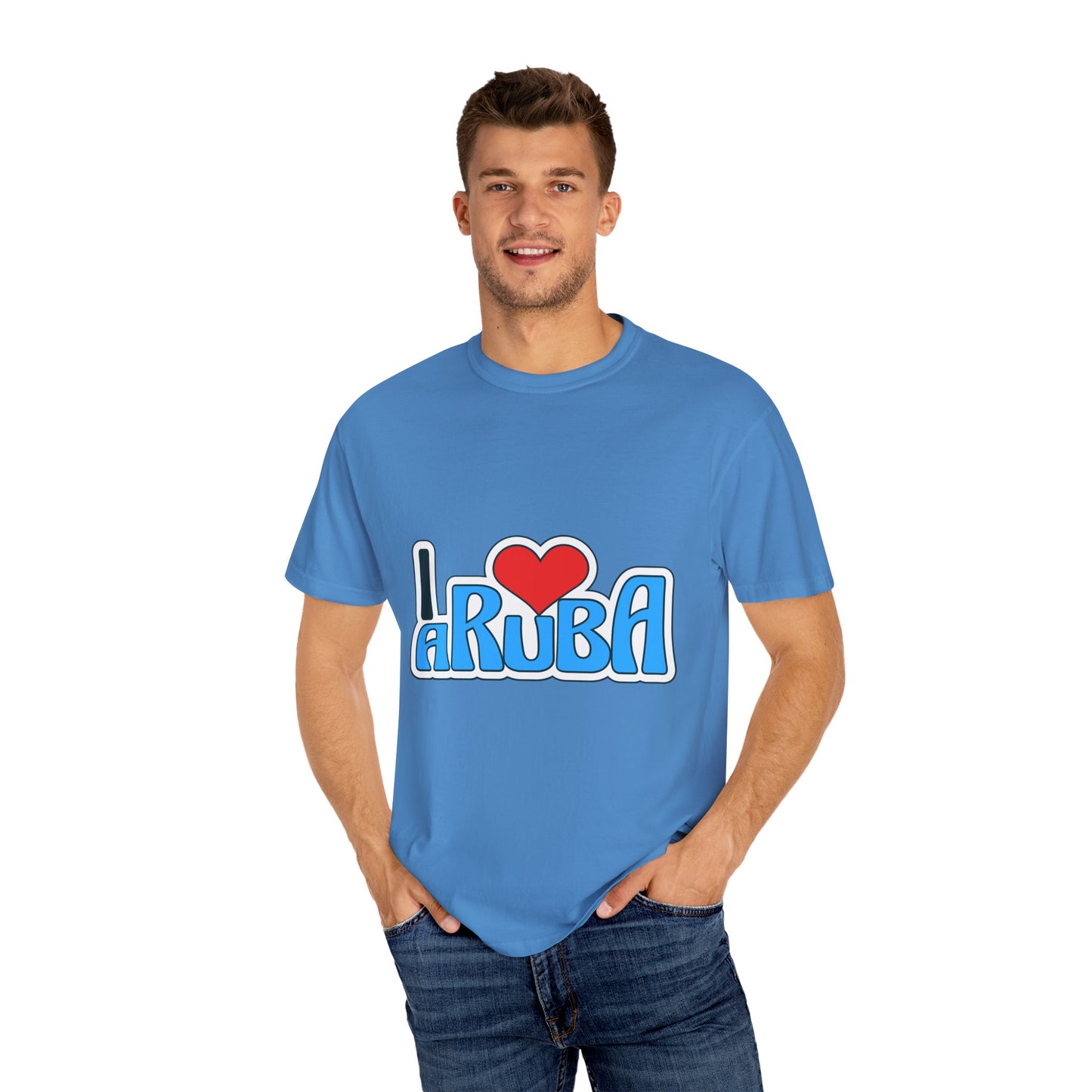I Love Aruba Unisex Garment-Dyed T-Shirt