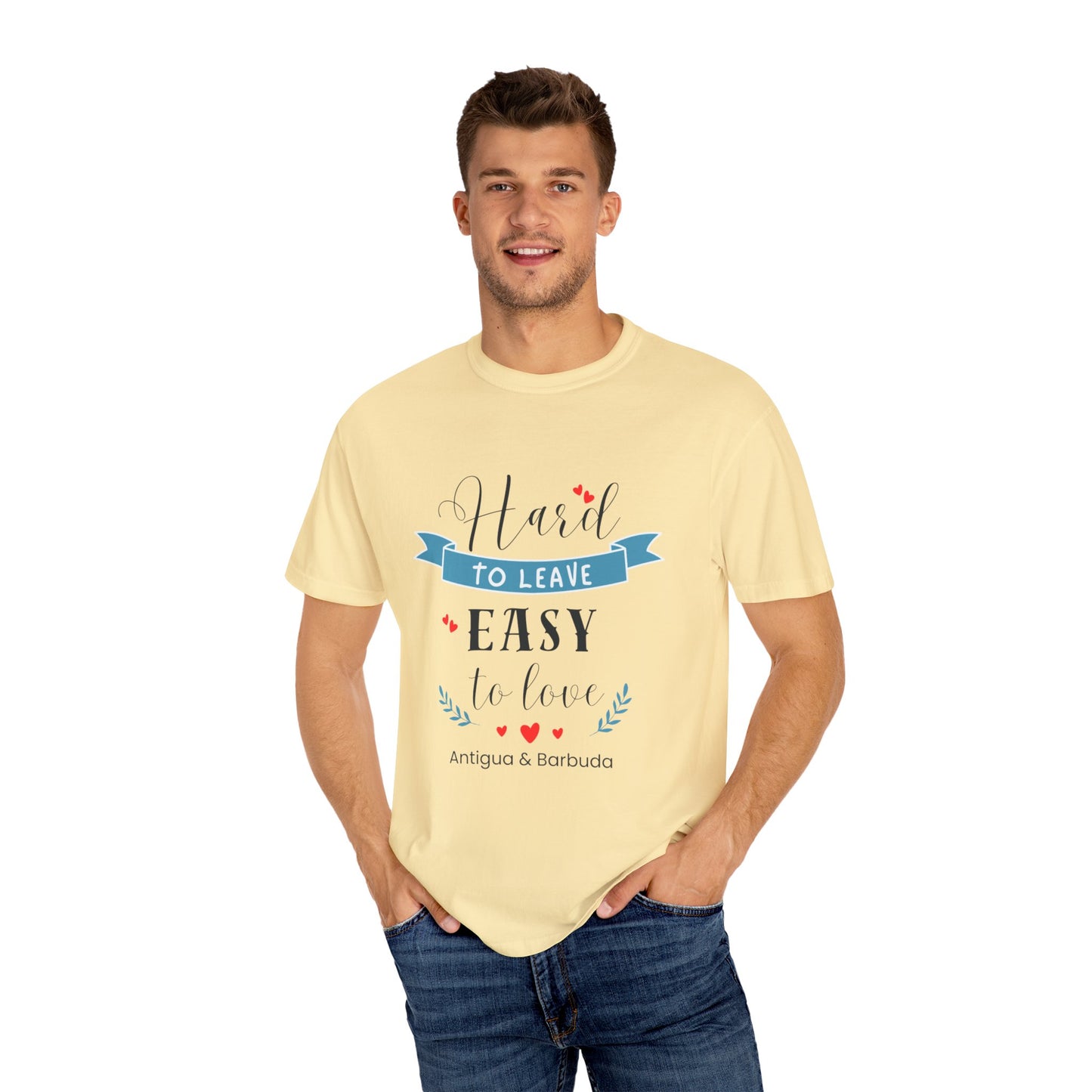 Hard to Leave, Easy to Love T-Shirt | Unisex Garment-Dyed Tee for Beach Lovers