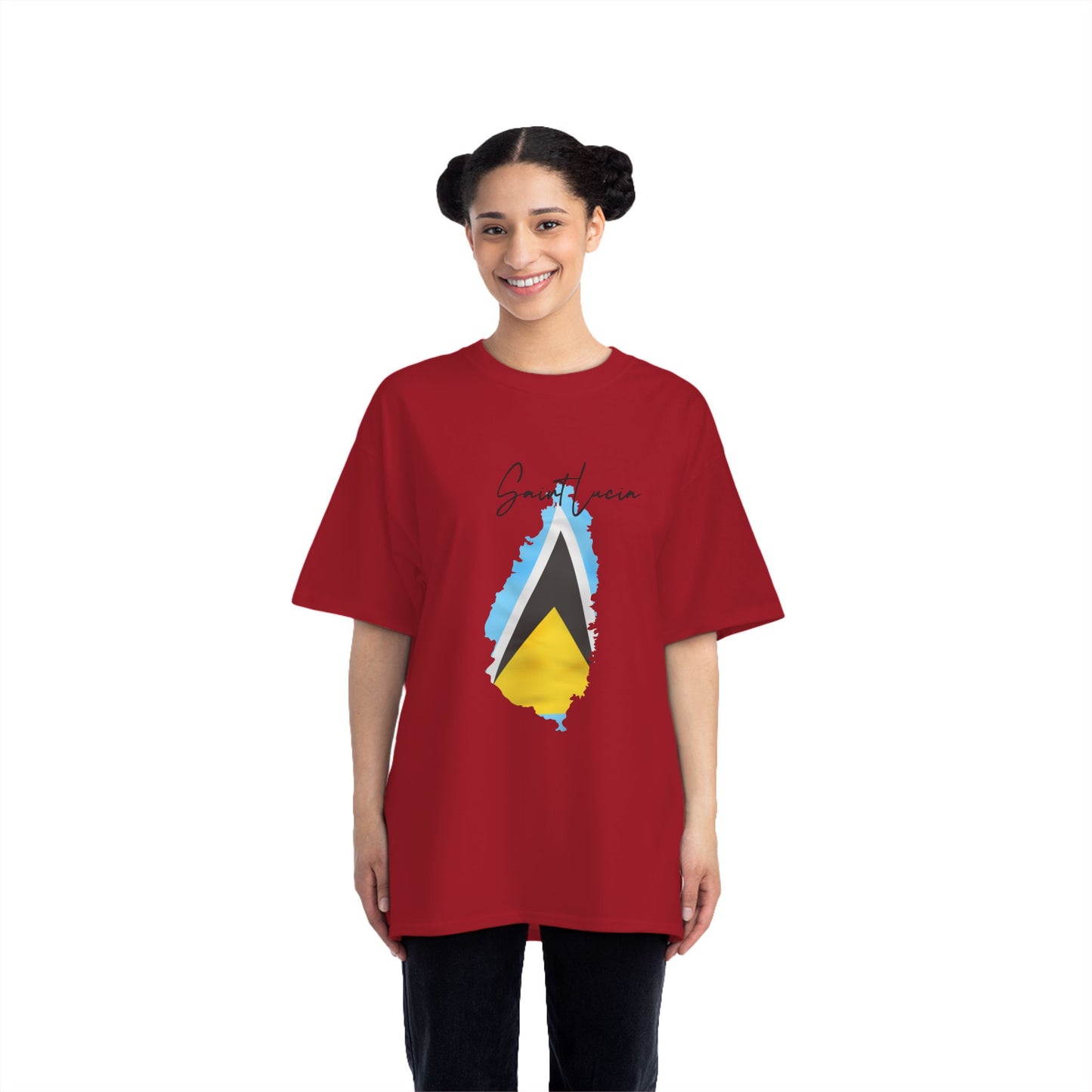 Saint Lucia Map Shape Flag T-Shirt