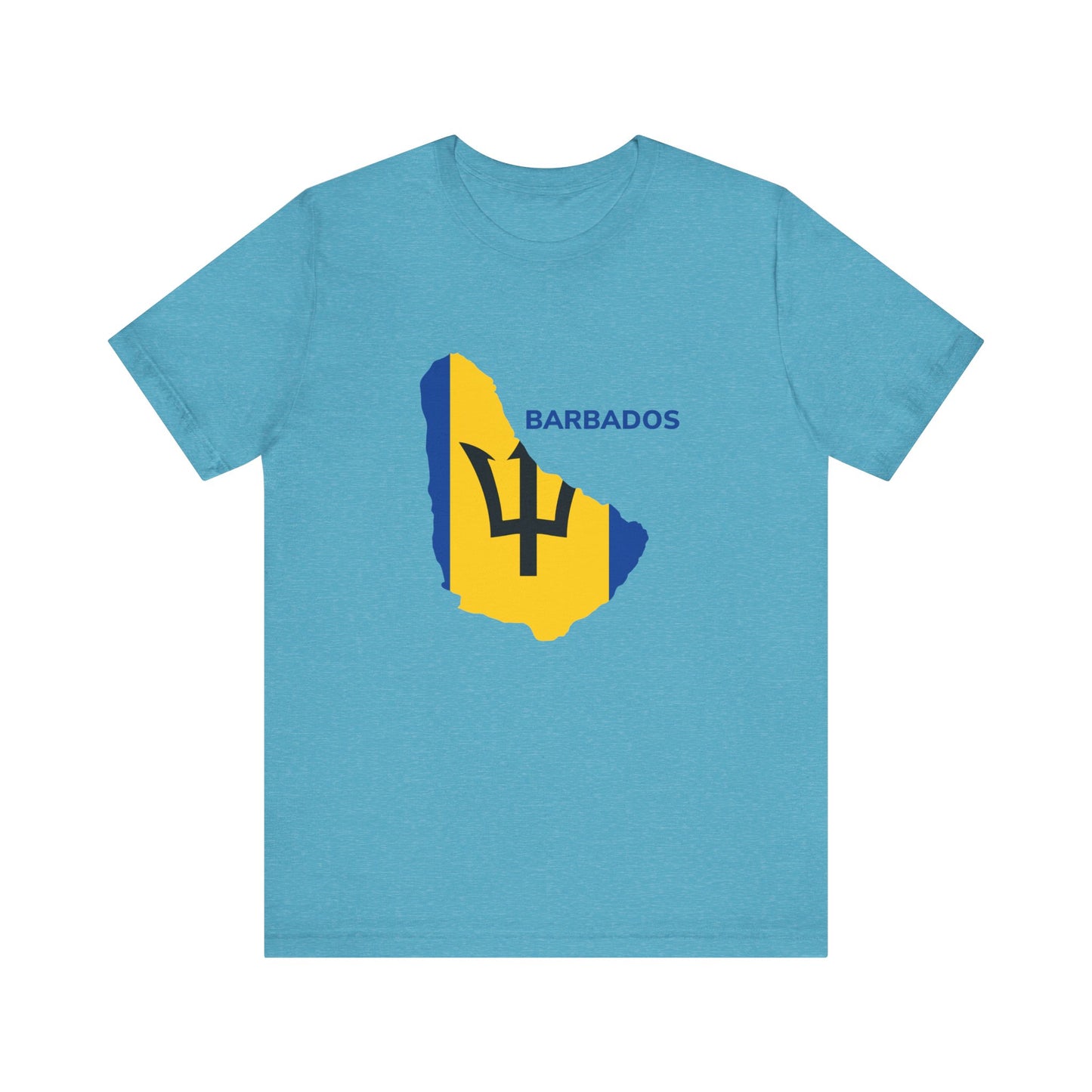 Unisex Jersey Barbados Map Flag Short Sleeve Tee