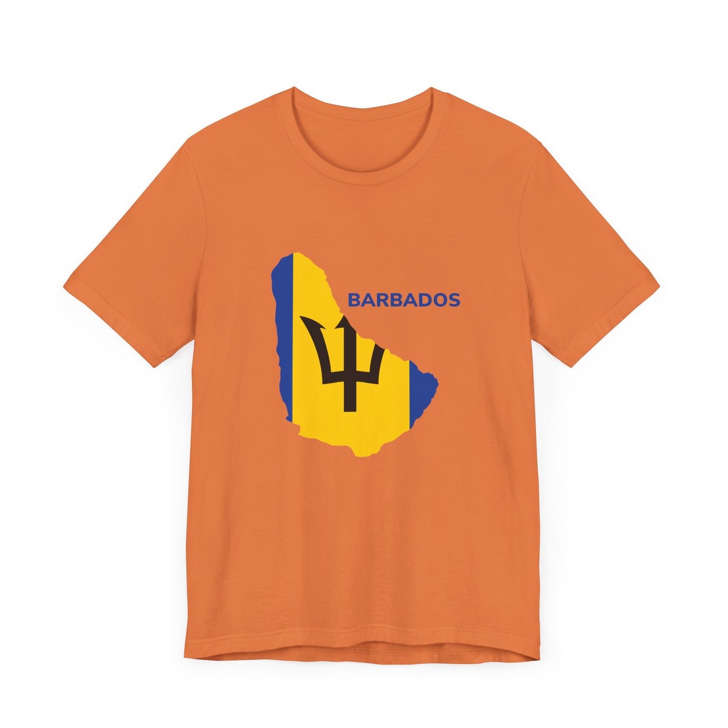 Unisex Jersey Barbados Map Flag Short Sleeve Tee