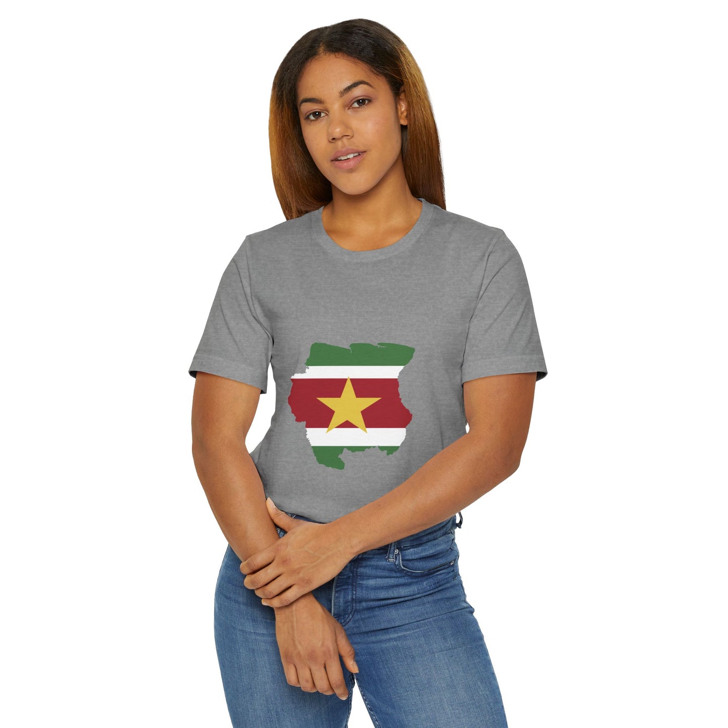 Suriname Map Flag Unisex Jersey T-Shirt