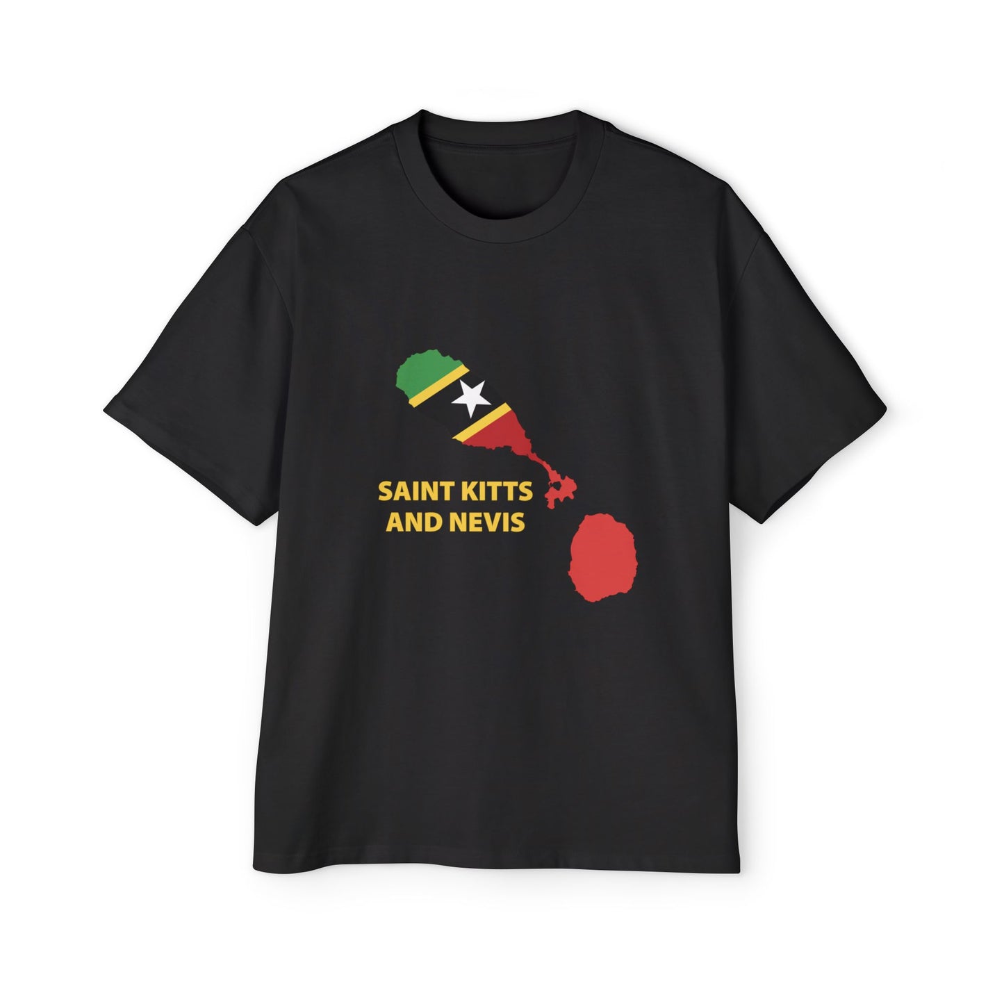 Saint Kitts and Nevis Map Men's Heavy Oversized Tee