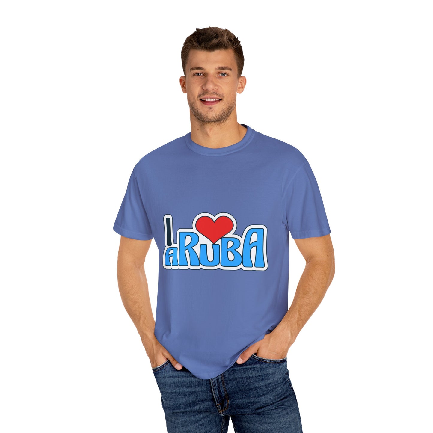 I Love Aruba Unisex Garment-Dyed T-Shirt