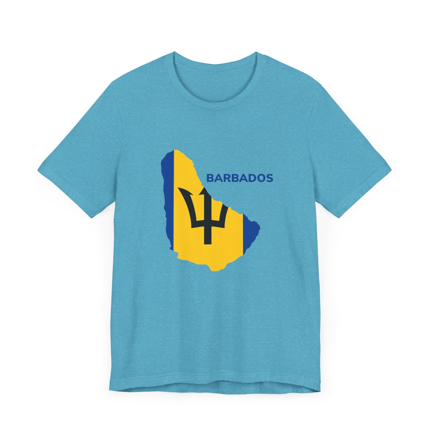 Unisex Jersey Barbados Map Flag Short Sleeve Tee