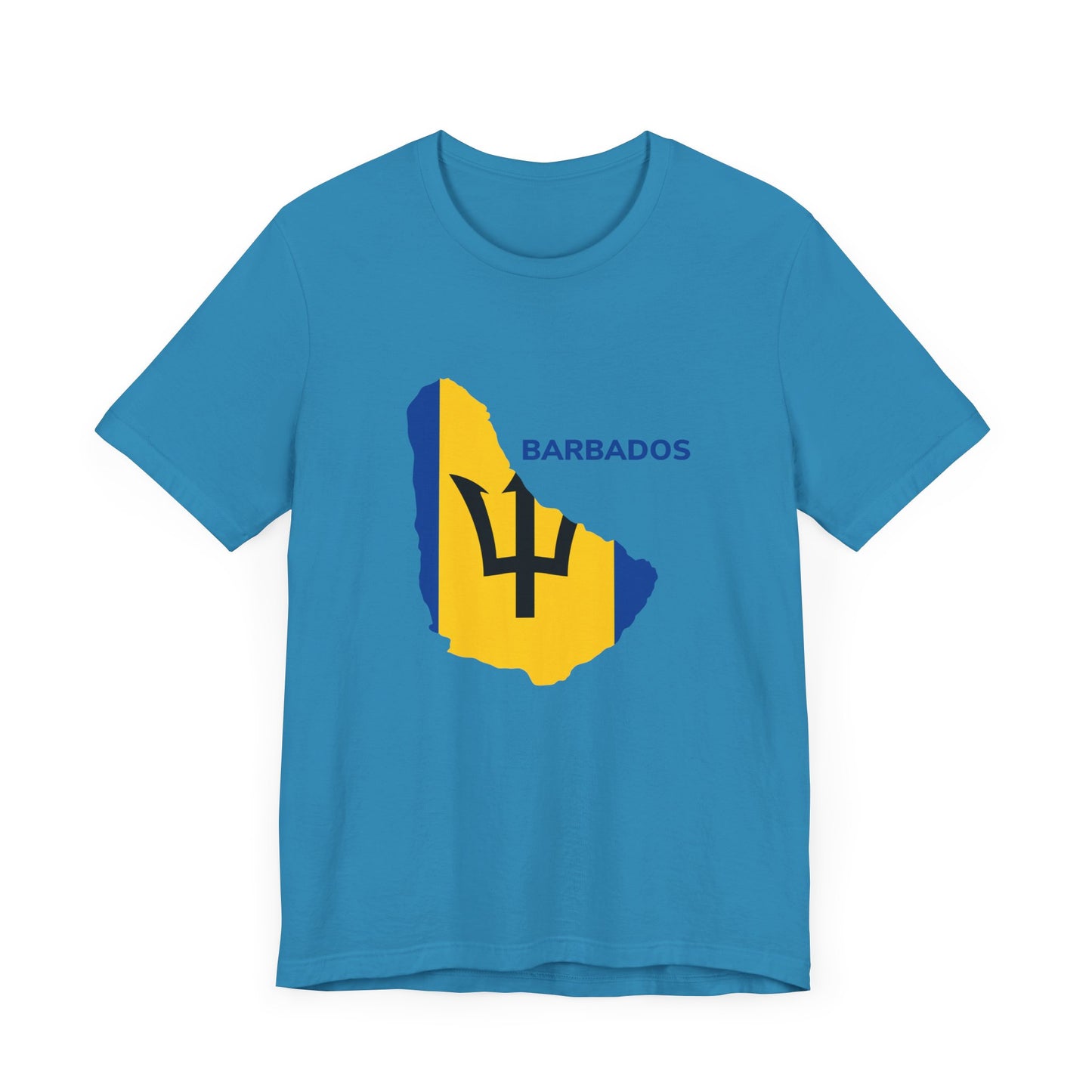 Unisex Jersey Barbados Map Flag Short Sleeve Tee