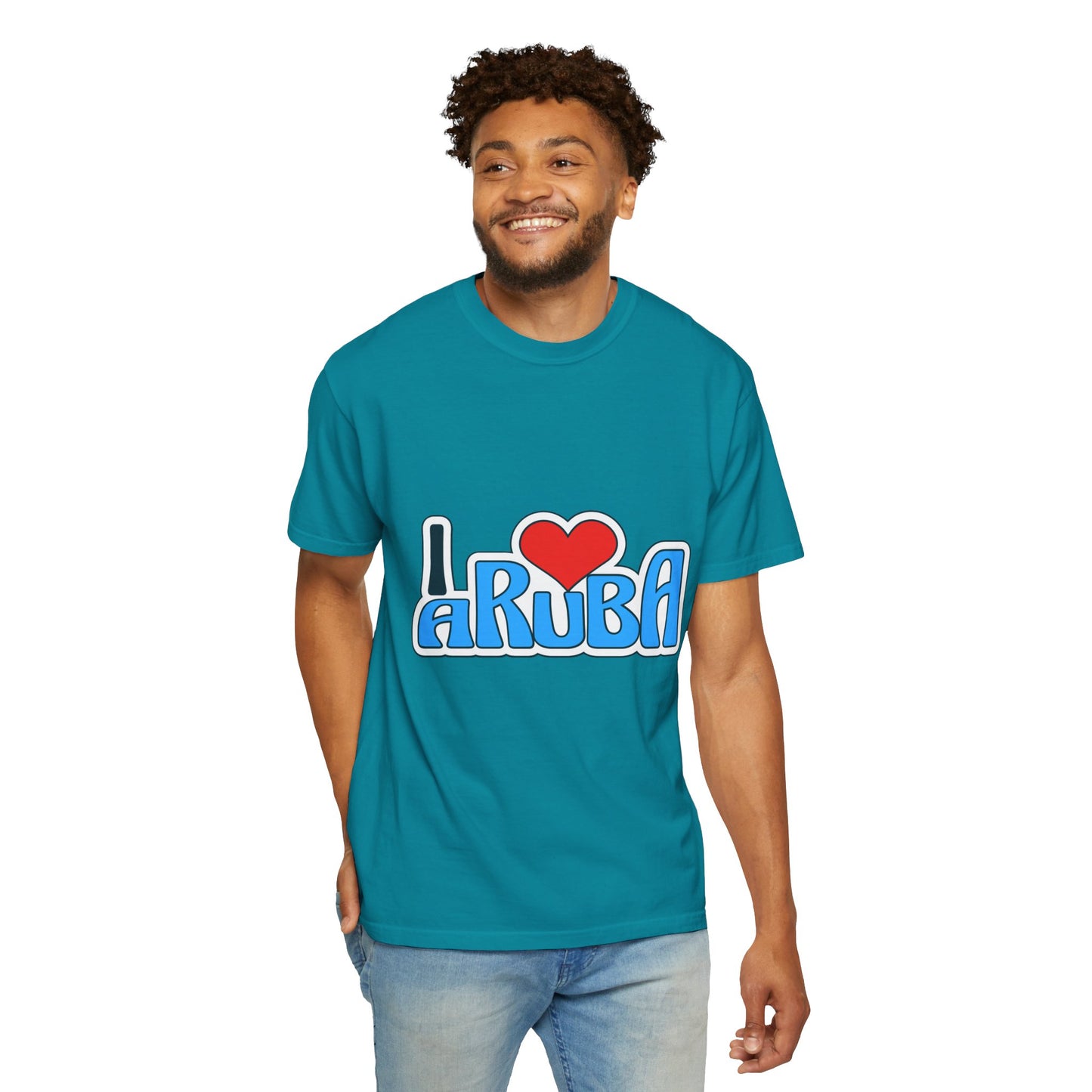 I Love Aruba Unisex Garment-Dyed T-Shirt