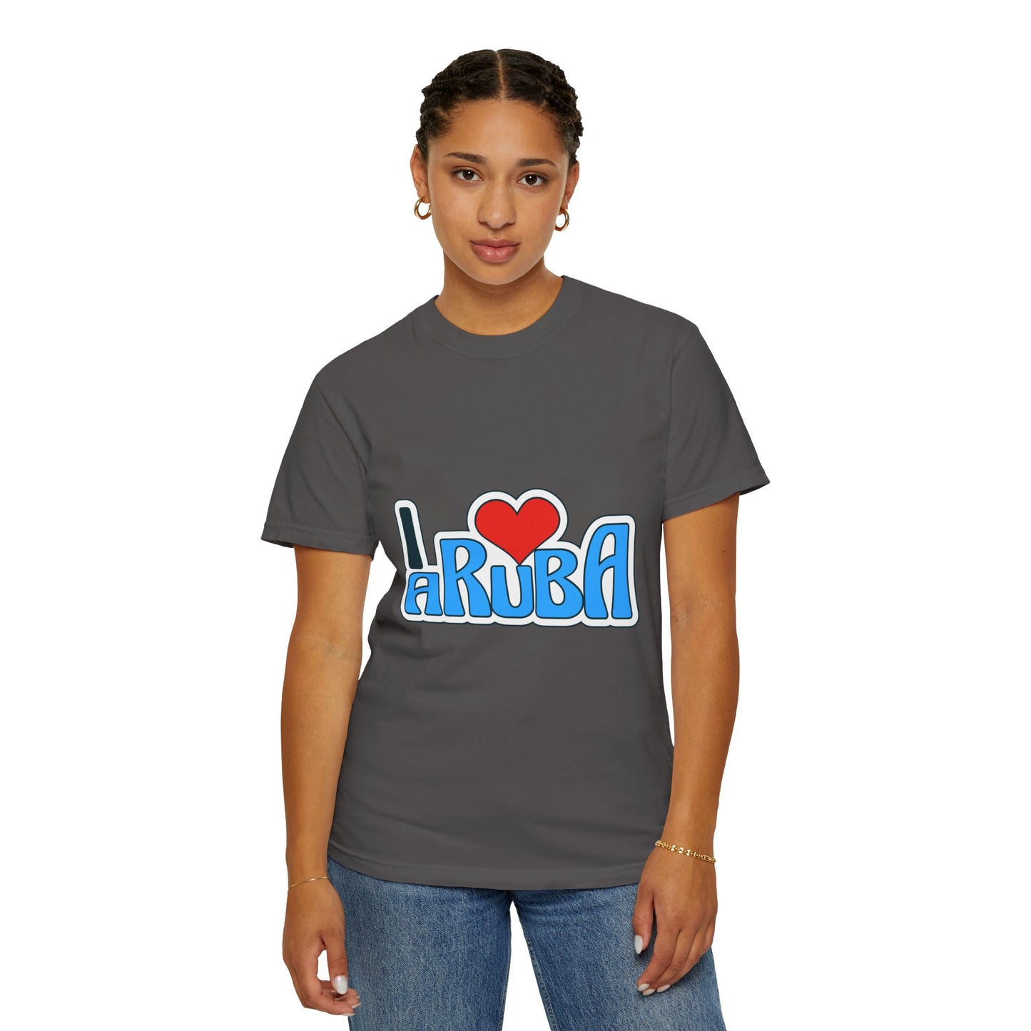 I Love Aruba Unisex Garment-Dyed T-Shirt