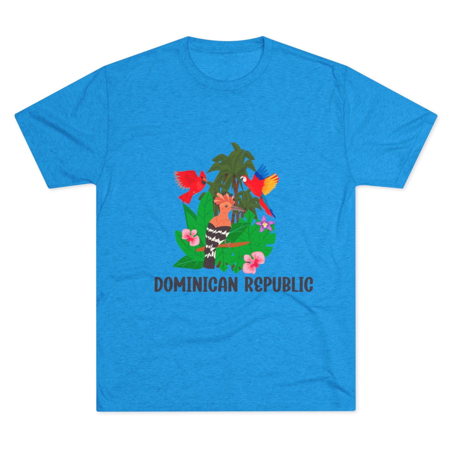 Tropical Dominican Republic Crew Tee - Unisex Tri-Blend