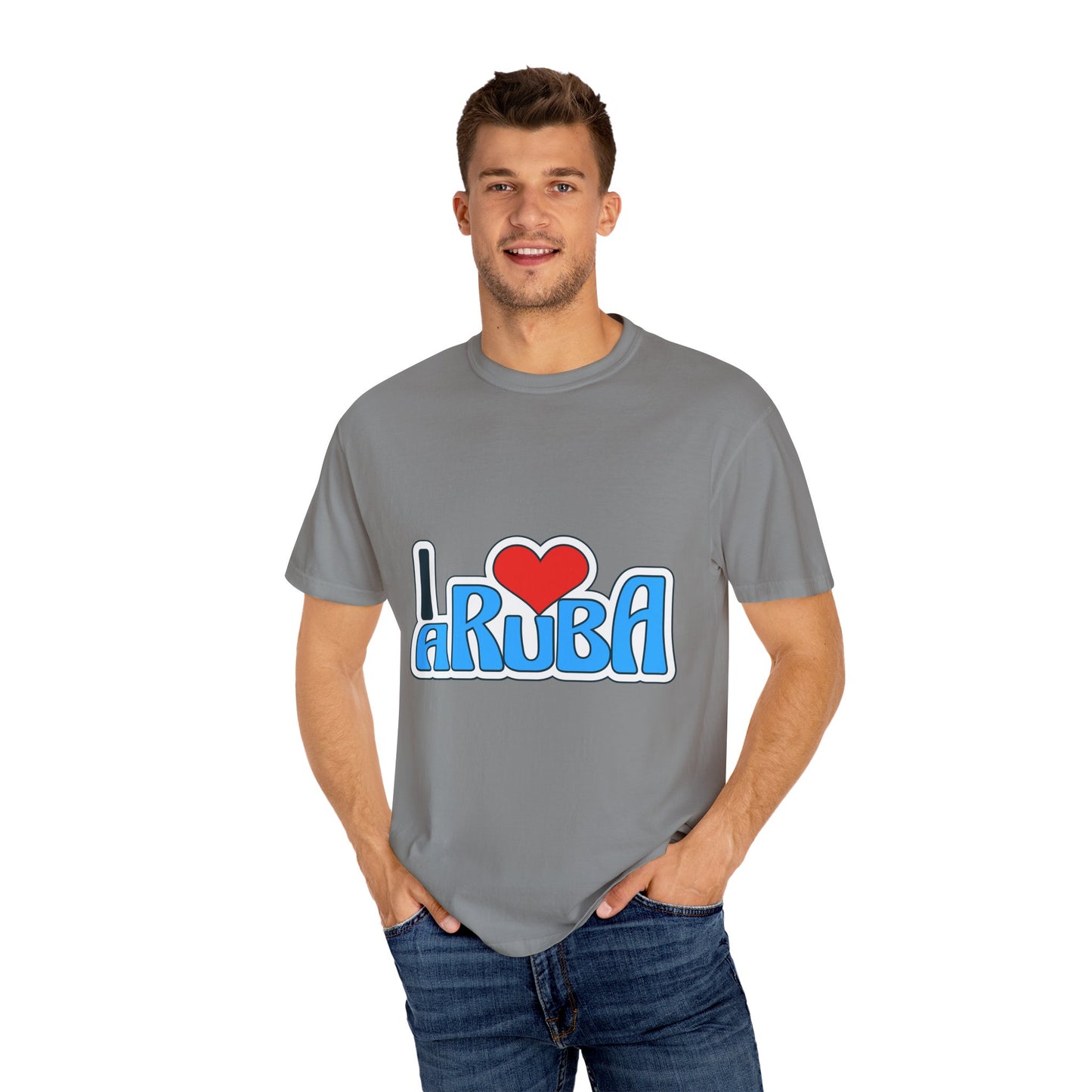 I Love Aruba Unisex Garment-Dyed T-Shirt