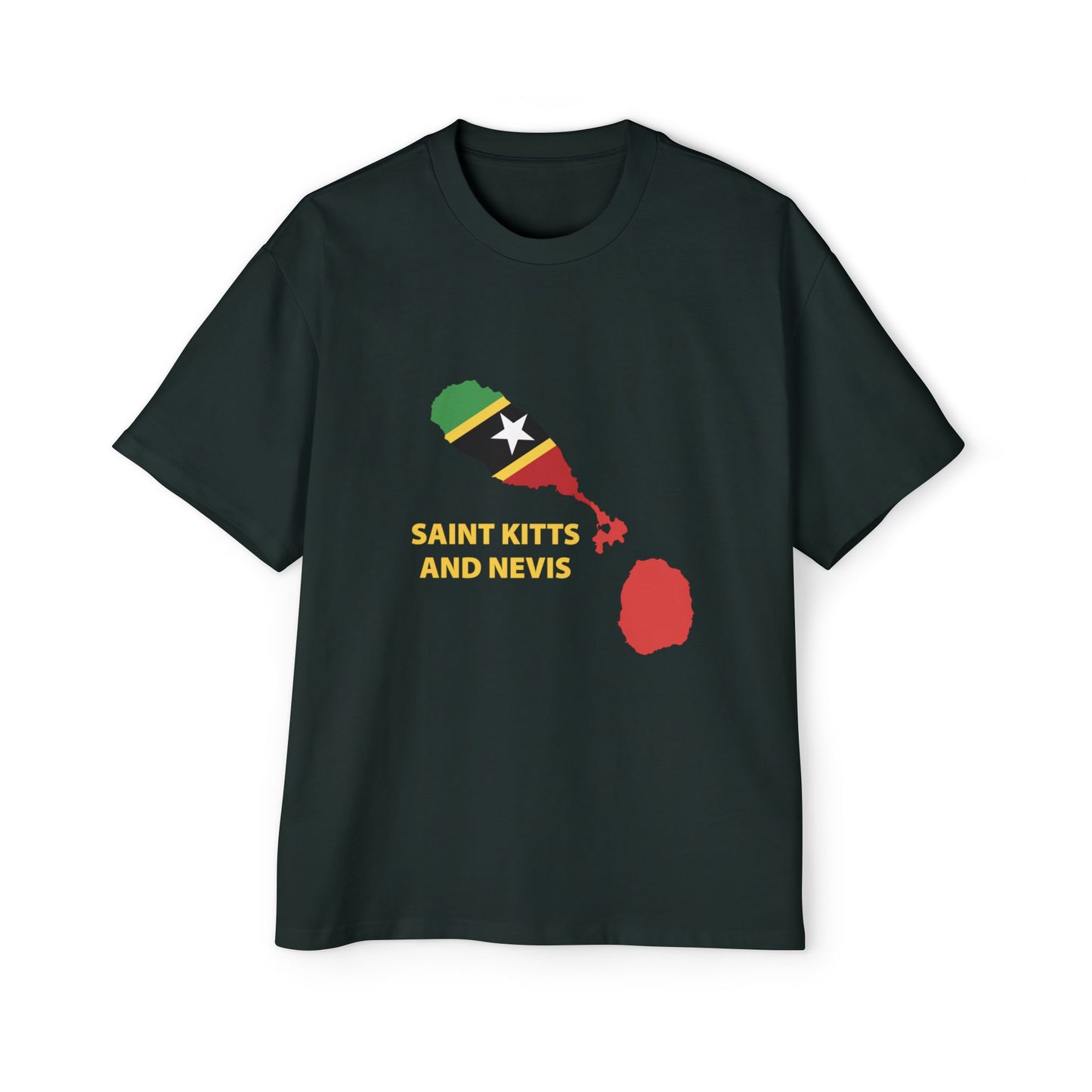 Saint Kitts and Nevis Map Men's Heavy Oversized Tee