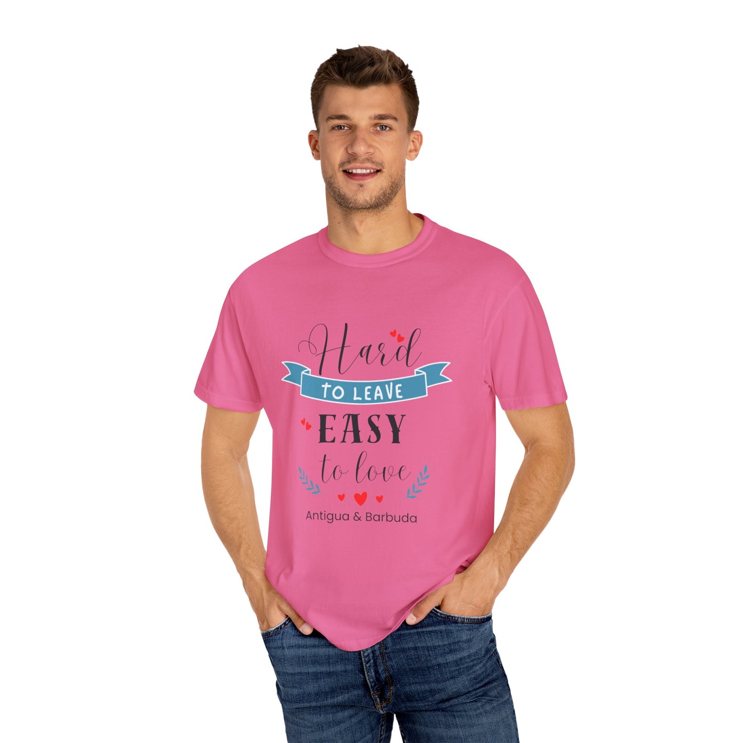 Hard to Leave, Easy to Love T-Shirt | Unisex Garment-Dyed Tee for Beach Lovers