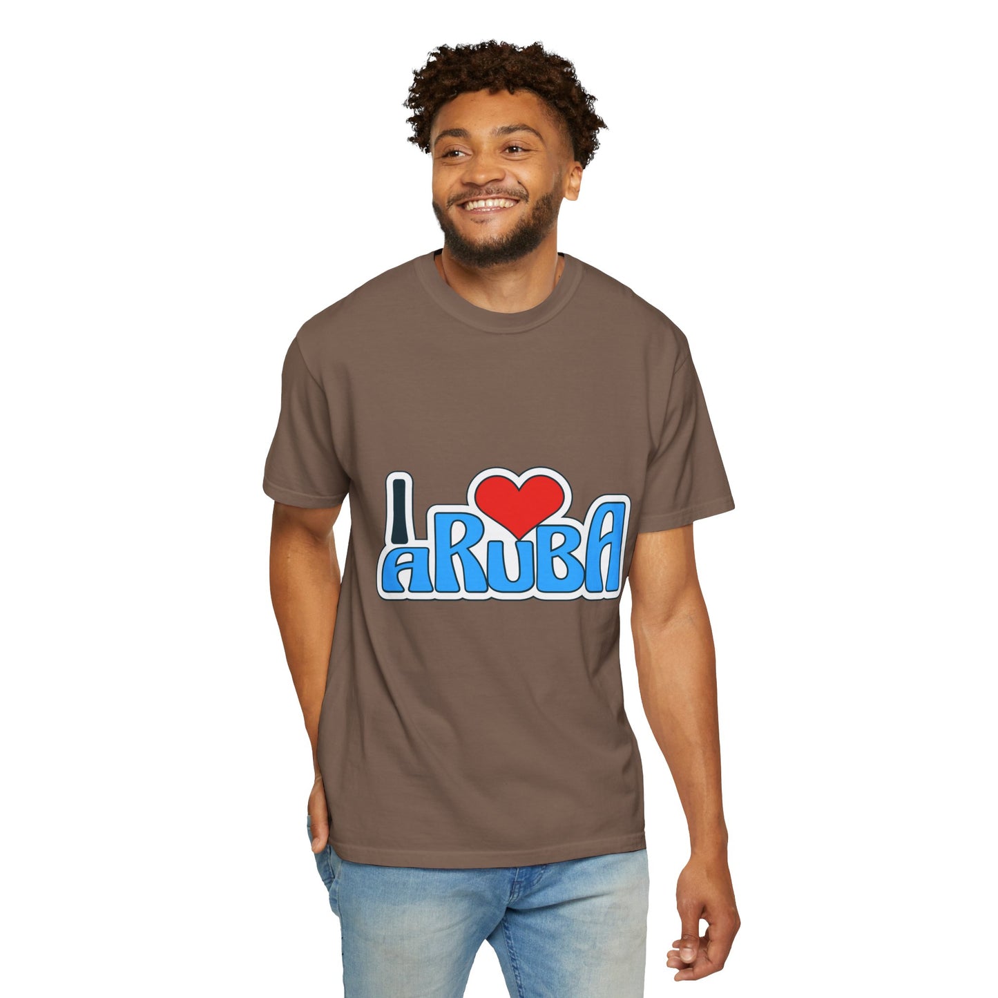 I Love Aruba Unisex Garment-Dyed T-Shirt