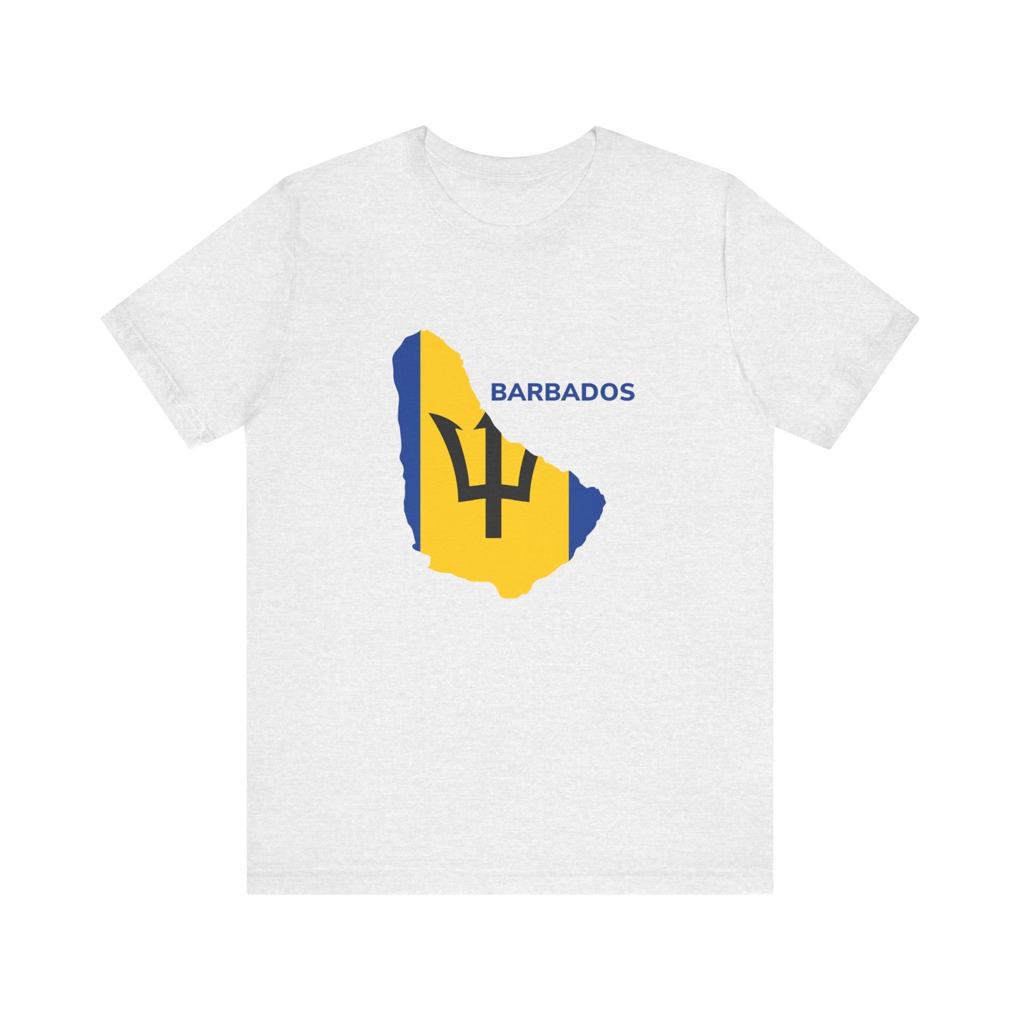 Unisex Jersey Barbados Map Flag Short Sleeve Tee
