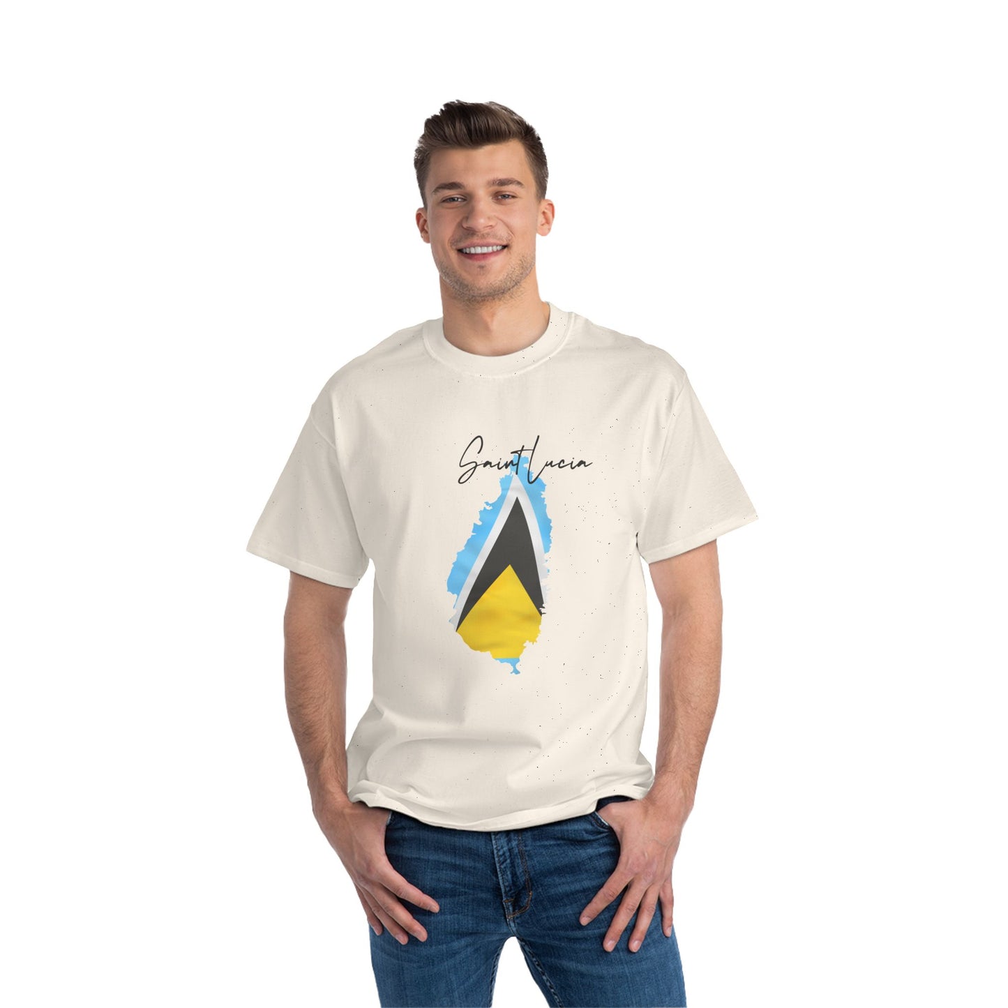 Saint Lucia Map Shape Flag T-Shirt