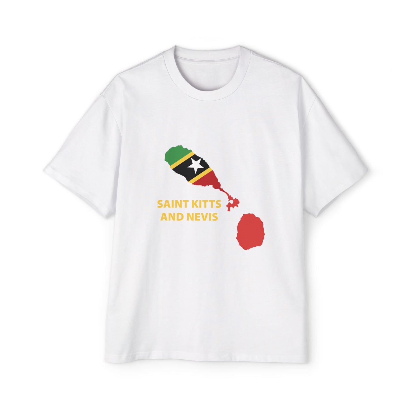 Saint Kitts and Nevis Map Men's Heavy Oversized Tee