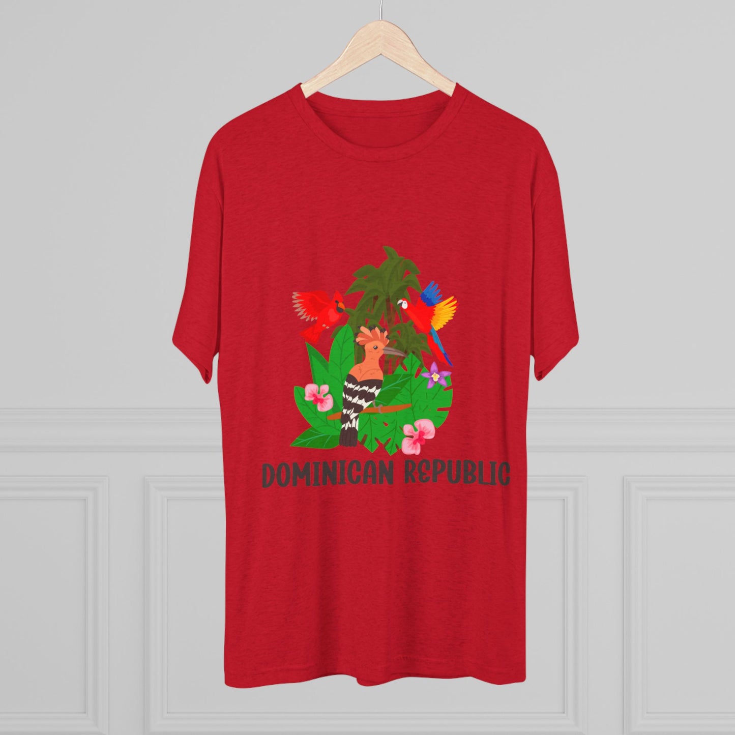 Tropical Dominican Republic Crew Tee - Unisex Tri-Blend